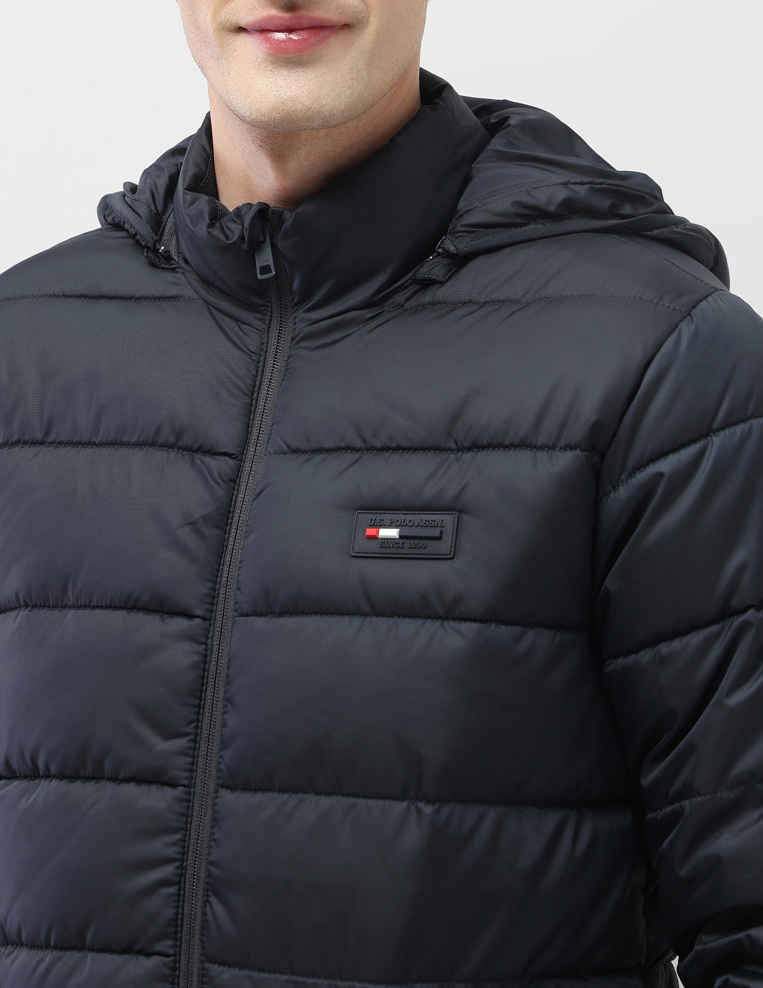 Detachable Hood Puffer Jacket Navy - U.S. Polo Assn. India | Large