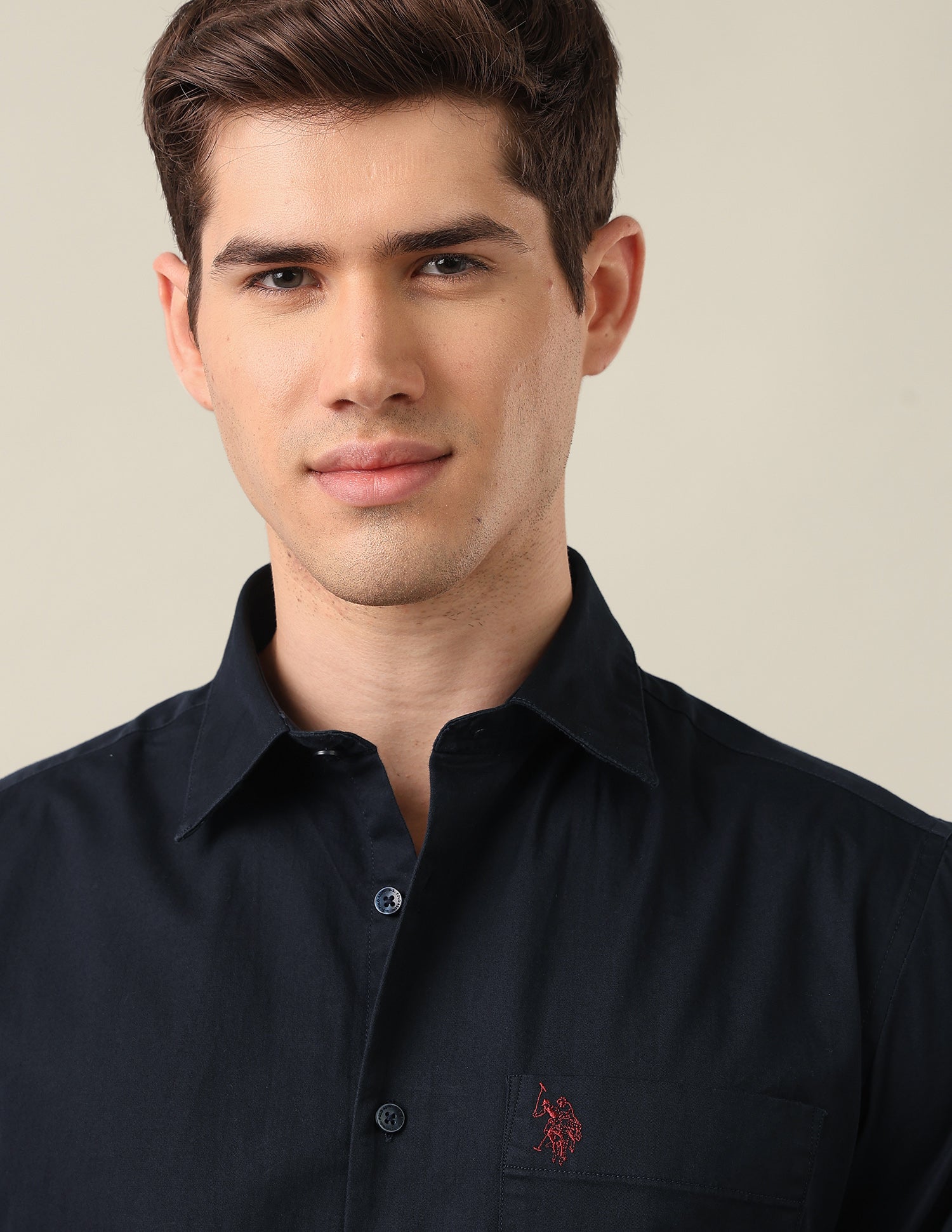 Twill Tailored Fit Shirt Navy - U.S. Polo Assn. India | Large