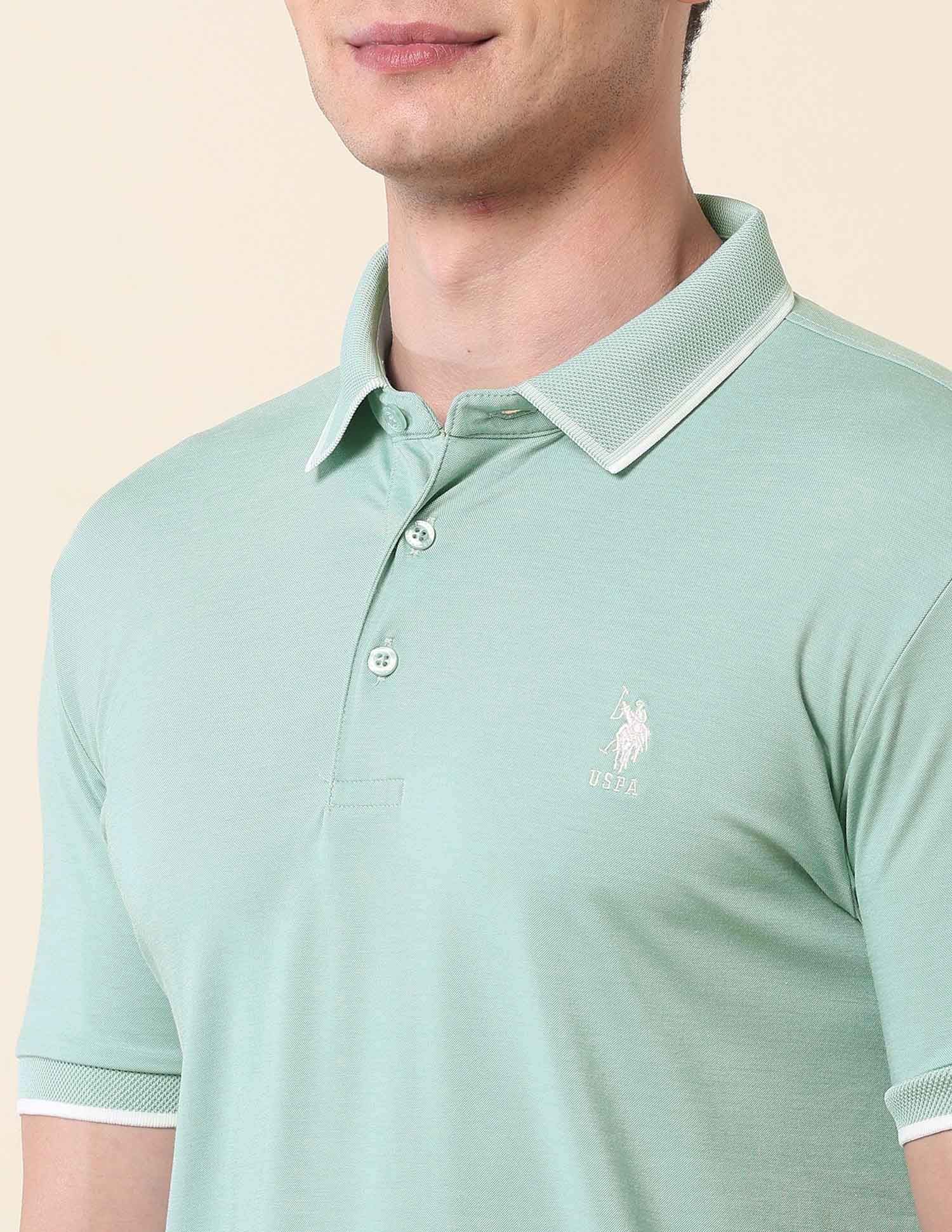 Slim Fit Monochrome Majesty Polo Shirt Green - U.S. Polo Assn. India | Large