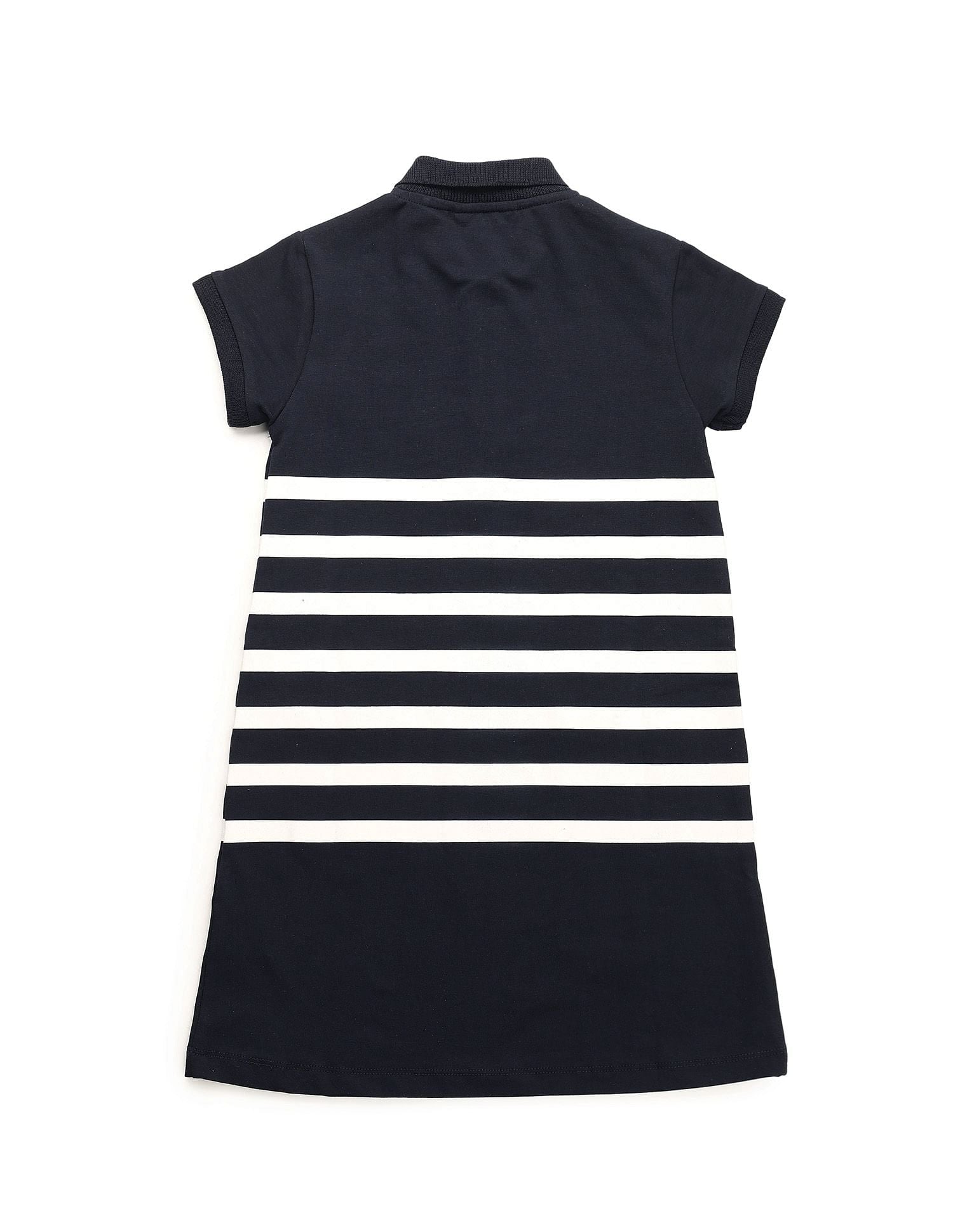 Girls Horizontal Striped Skater Dress Navy - U.S. POLO ASSN. | Large