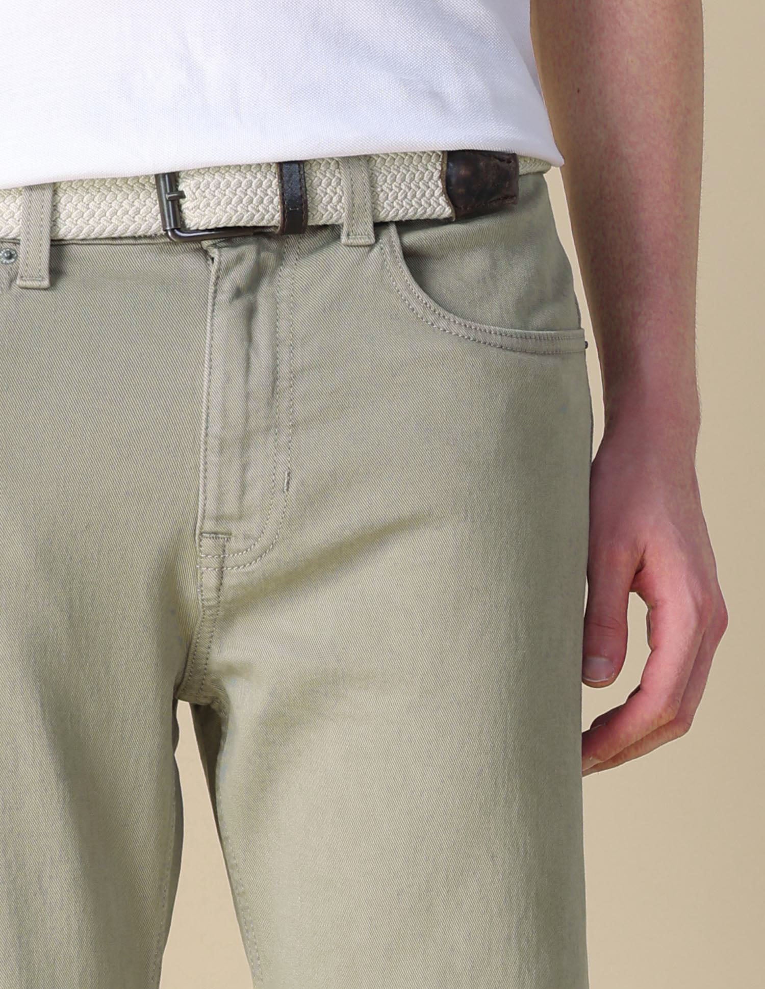 Cole Comfort Cropped Fit Green Jeans Light Olive - U.S. POLO ASSN. | Large