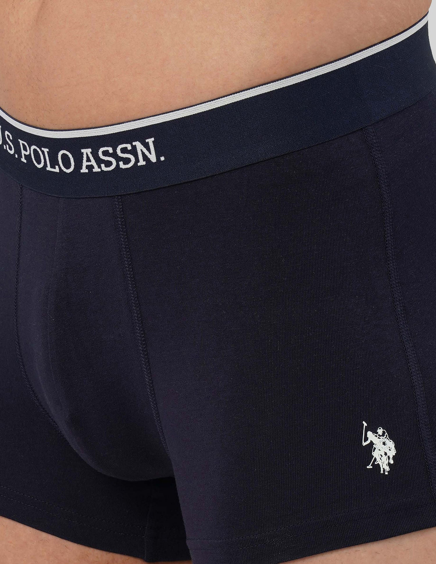 Antibacterial Solid ET004 Trunks - Pack Of 2 Navy and Light Blue - U.S. POLO ASSN. | Large