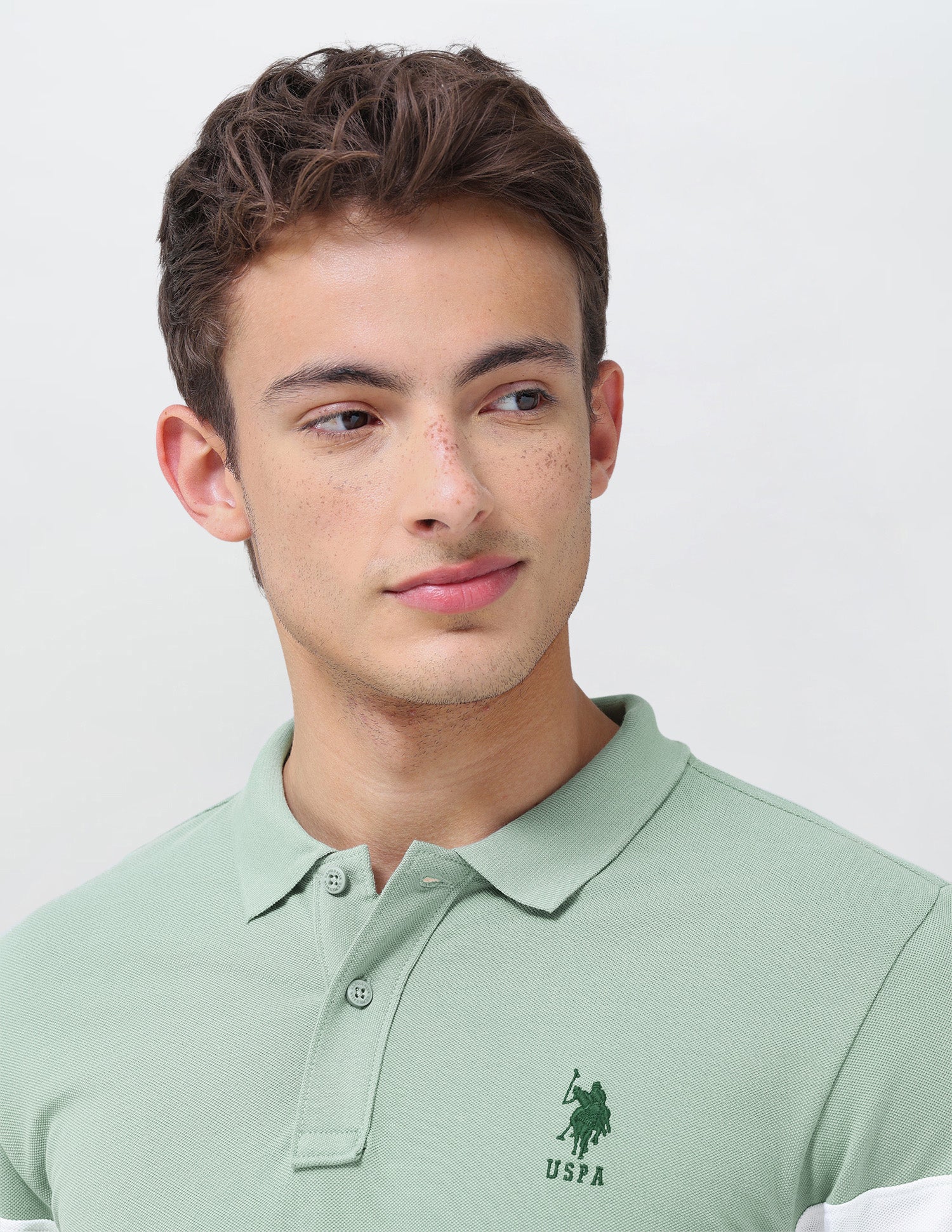 Solid Regular Fit Polo Shirt Light Green - U.S. Polo Assn. India | Large