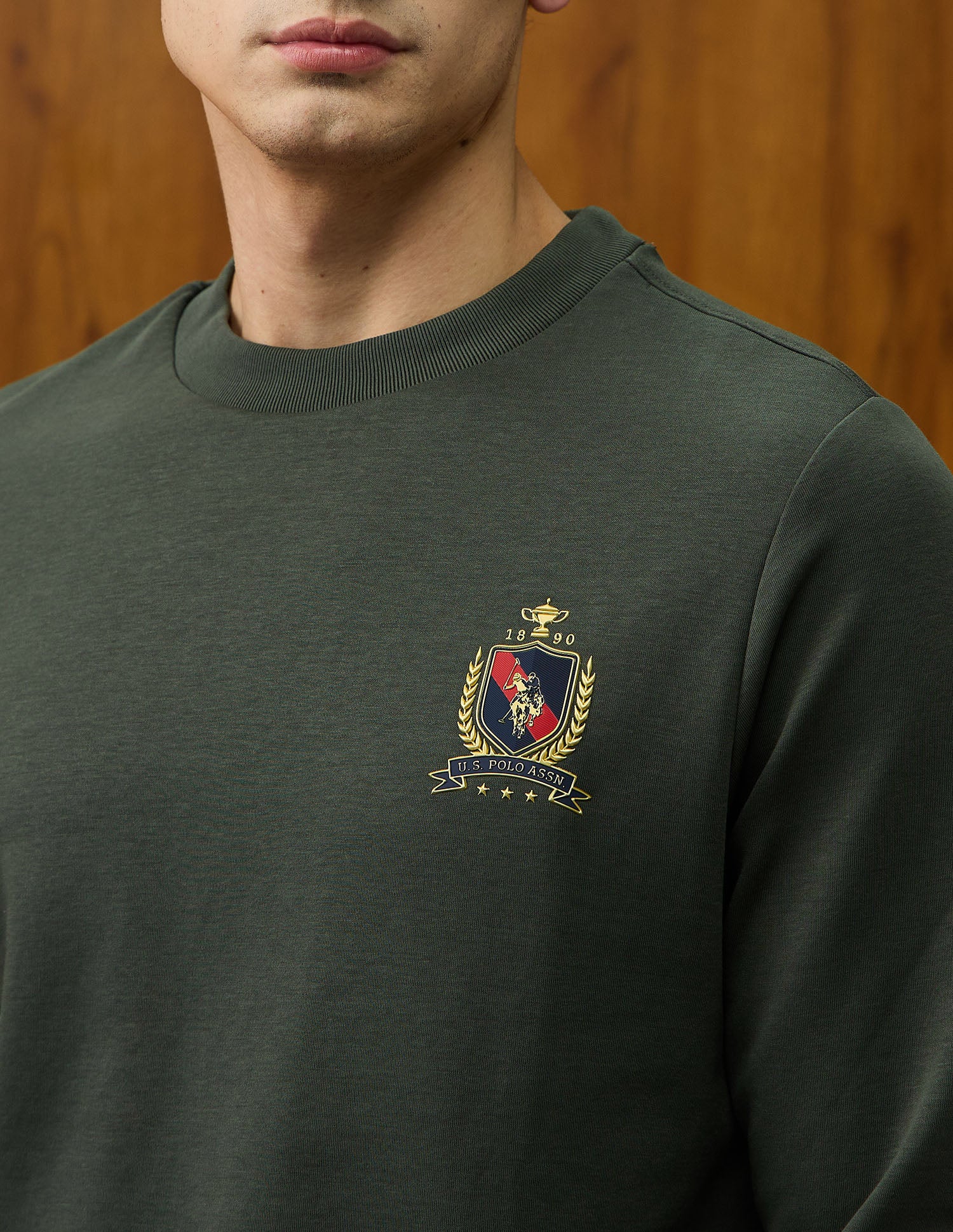 Solid Varsity Theatre T-Shirt Olive - U.S. Polo Assn. India | Large