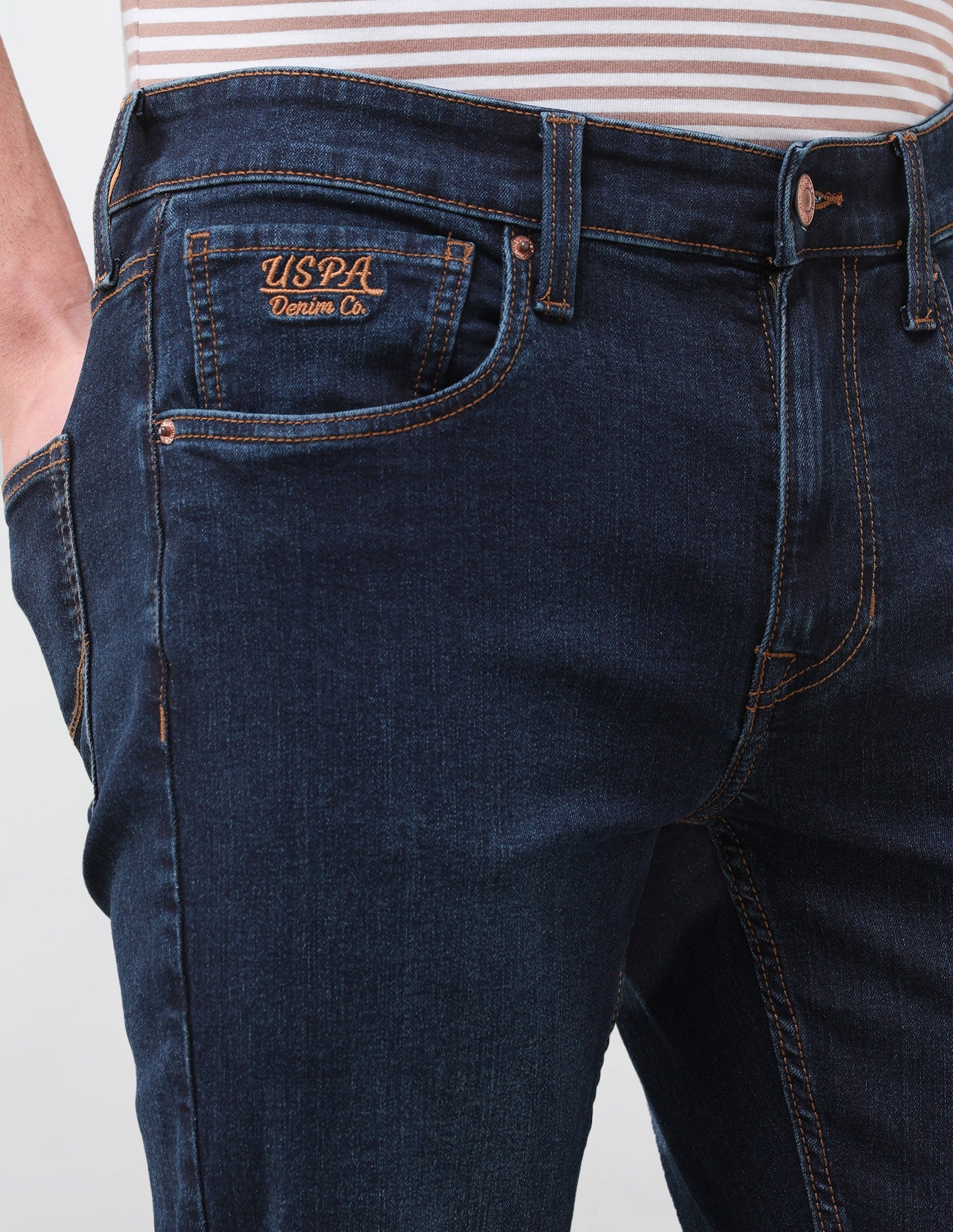 Harold Slim Straight Fit Blue Jeans Dark Indigo - U.S. Polo Assn. India | Large