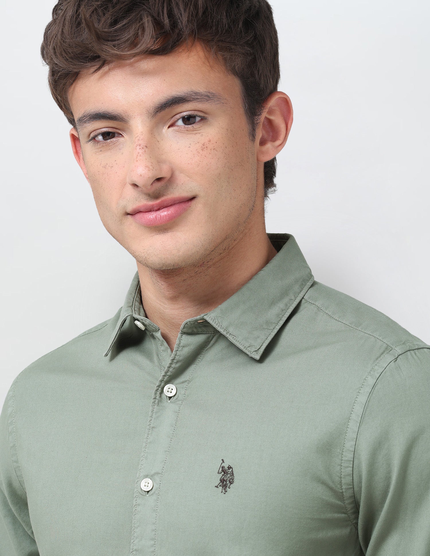 Solid Tailored Fit Shirt Mint - U.S. Polo Assn. India | Large