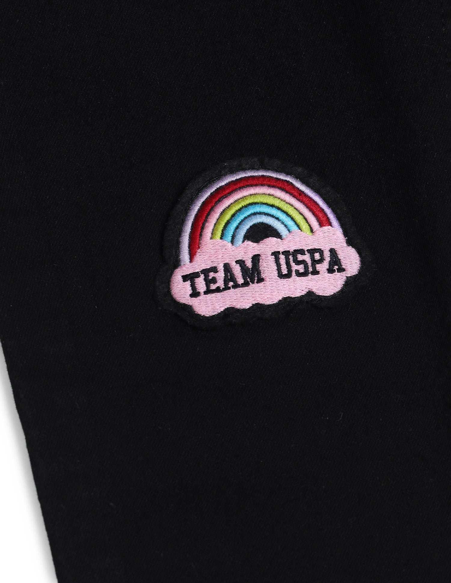 Girls Cotton Slim Fit Jeans Black - U.S. POLO ASSN. | Large