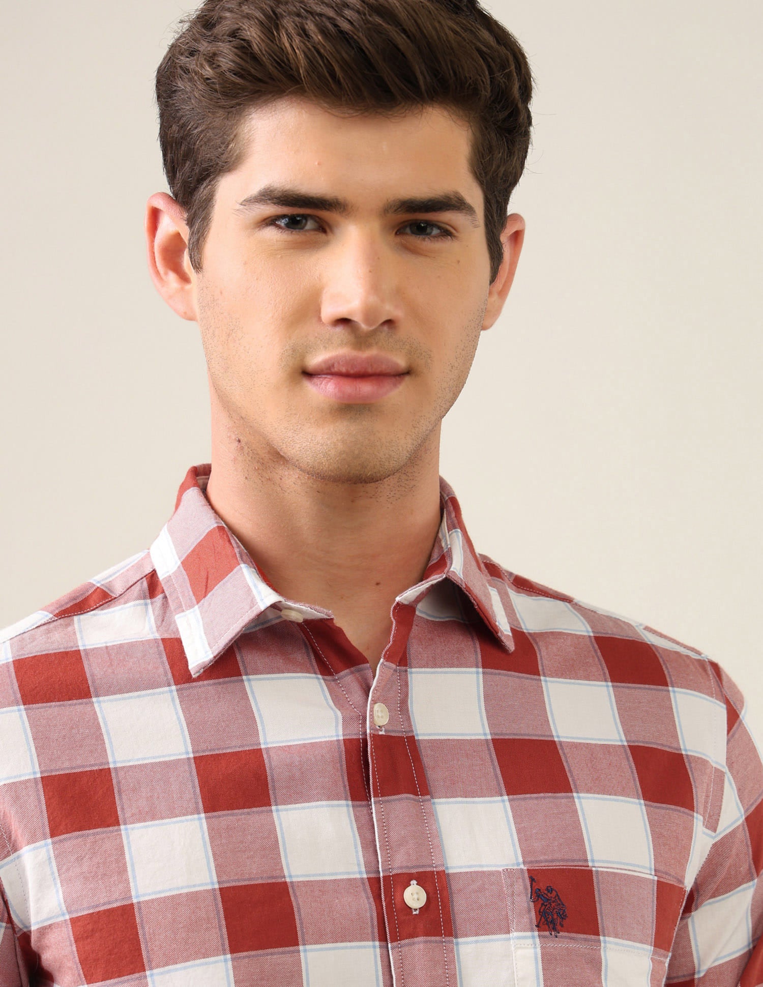 Twill Grid Tattersall Checked Shirt Red - U.S. Polo Assn. India | Large