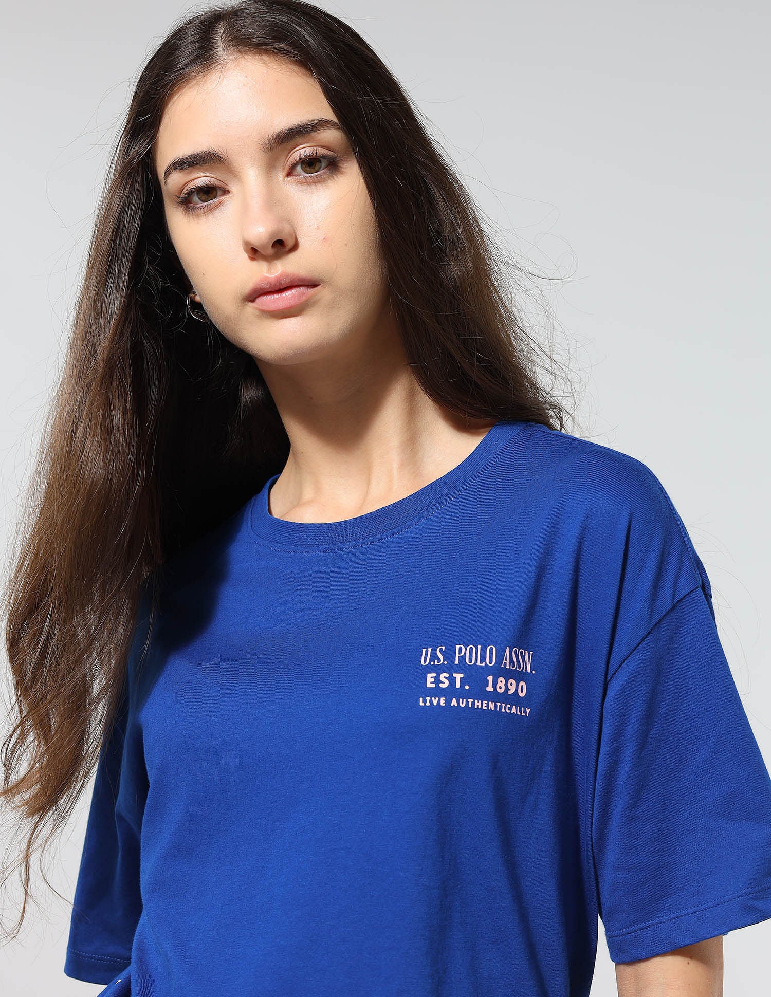 Boyfriend Fit Brand Printed Lounge T-Shirt Bright Blue - U.S. POLO ASSN. | Large