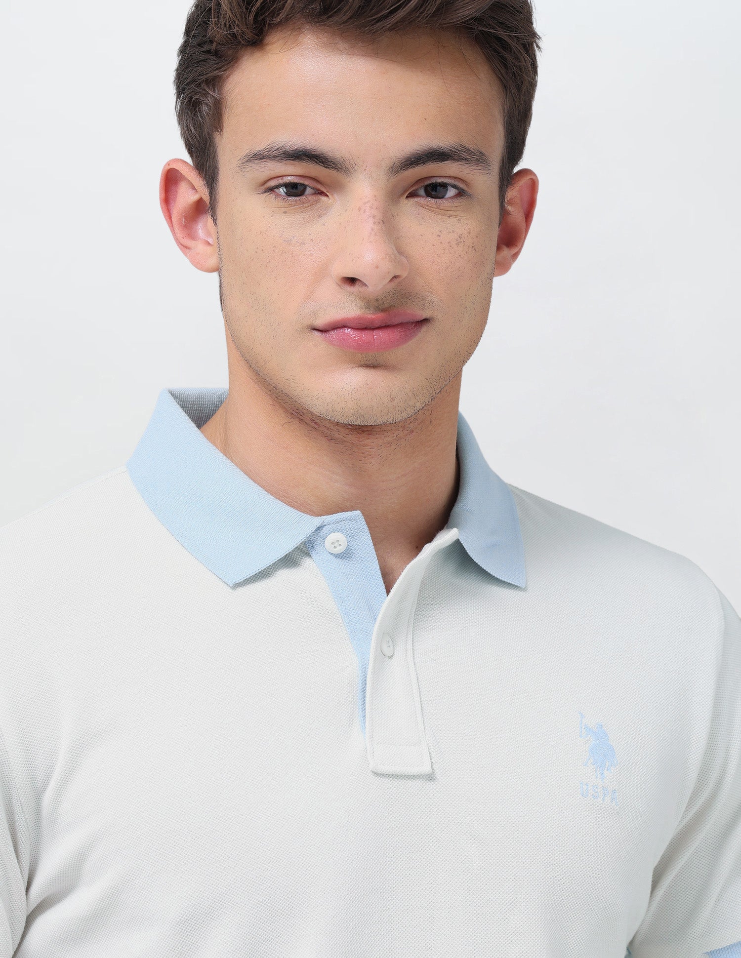 Solid Regular Fit Polo Shirt Off White - U.S. Polo Assn. India | Large