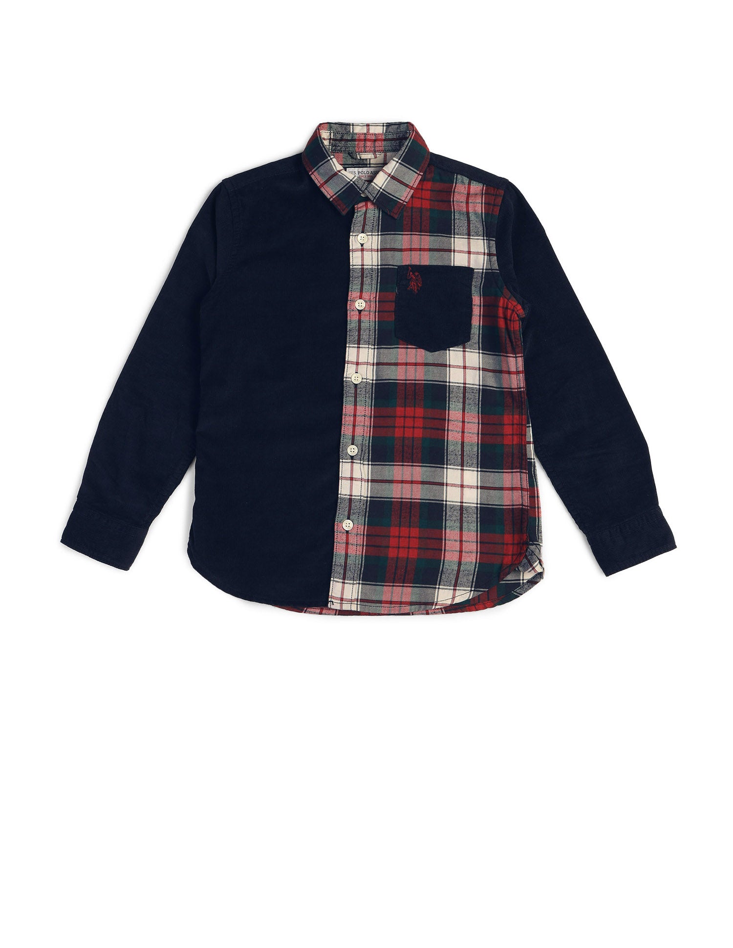 Boys Tartan Checked Twill Shirt Navy - U.S. POLO ASSN. | Large