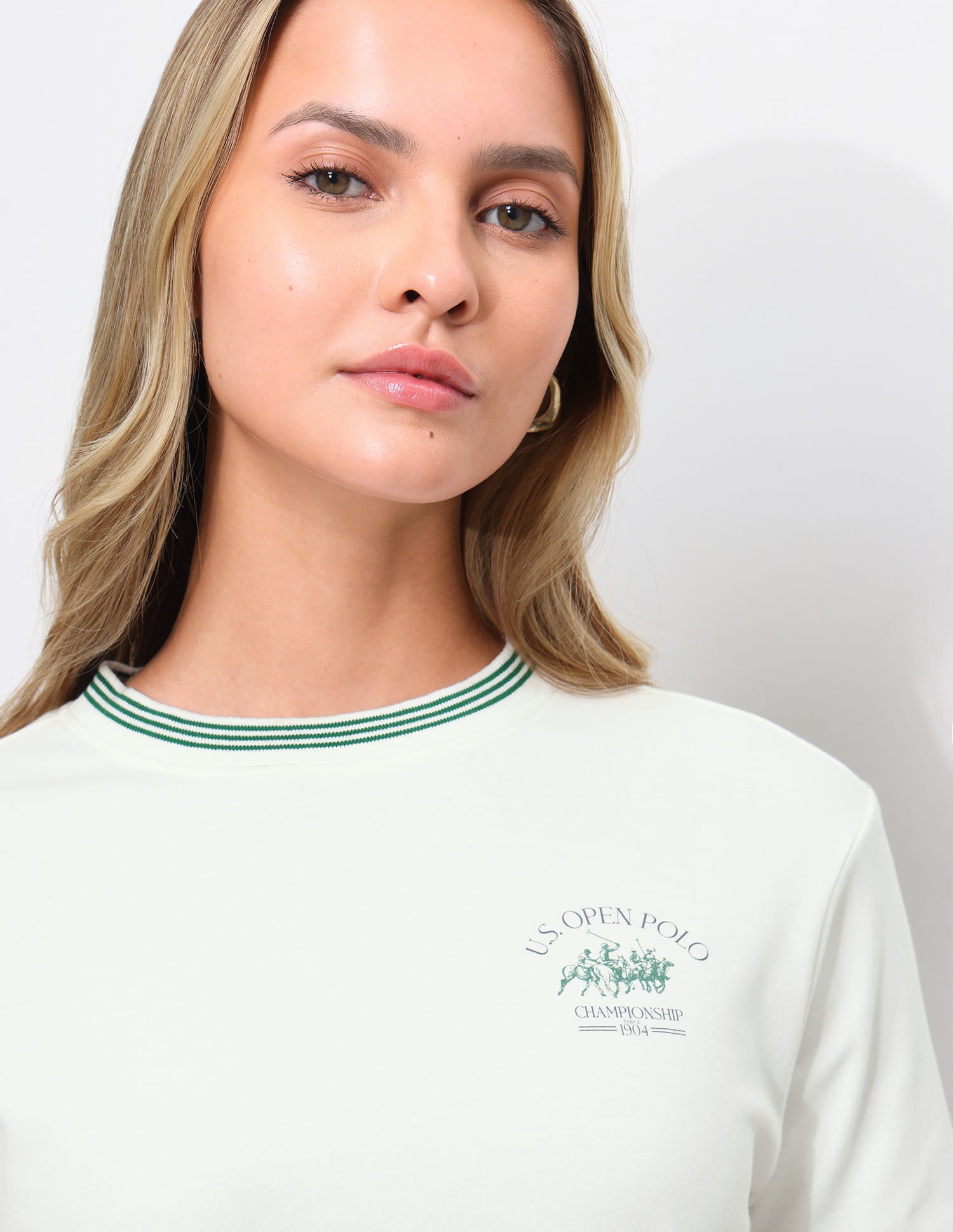 Solid Boxy Fit T-Shirt Off White - U.S. Polo Assn. India | Large