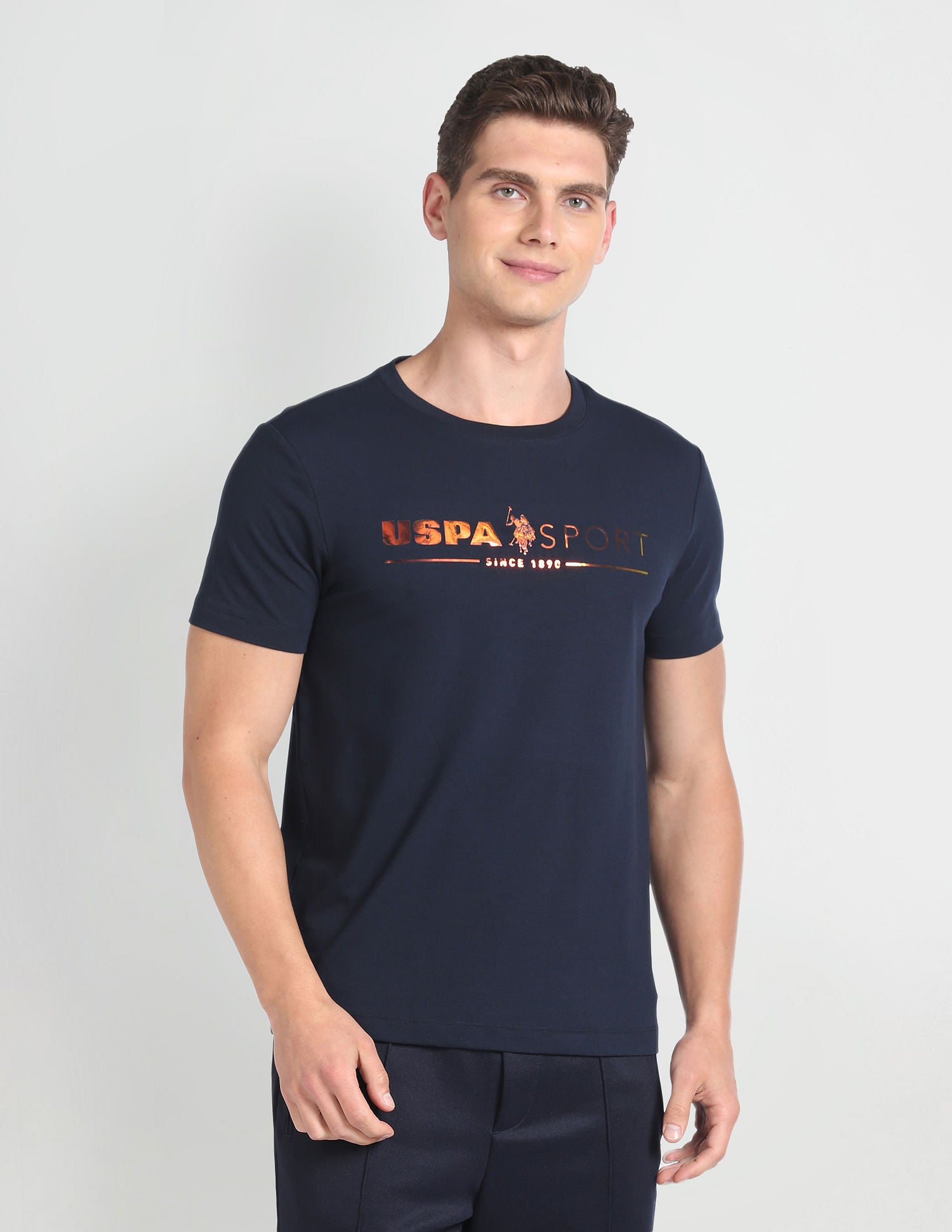Slim Fit Brand Print T-Shirt Navy - U.S. Polo Assn. India | Large