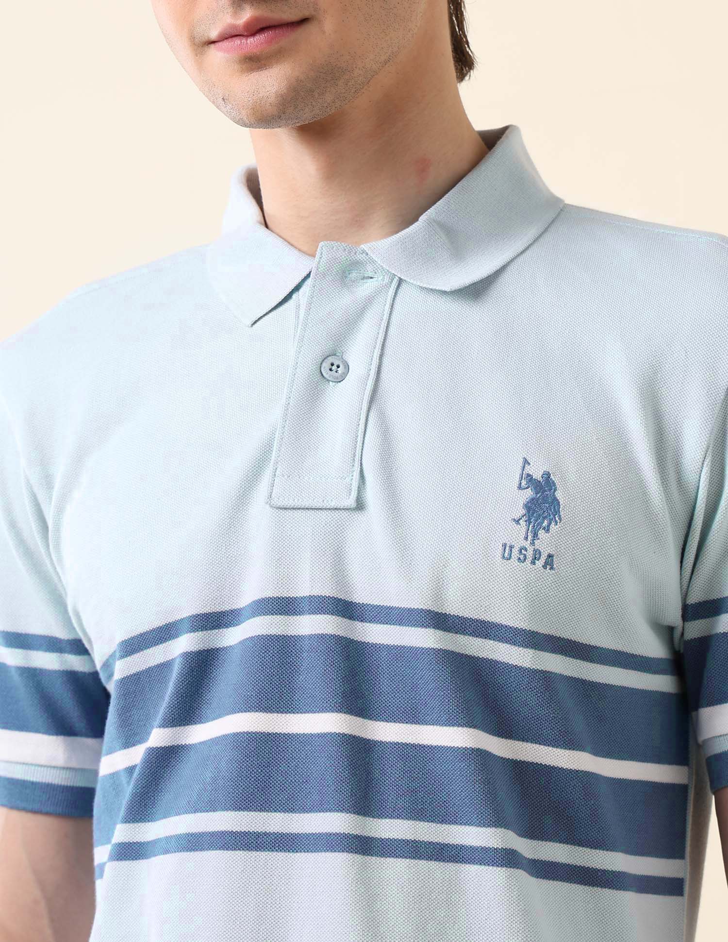 Colourblocked Classic Polo Shirt Light Blue - U.S. POLO ASSN. | Large