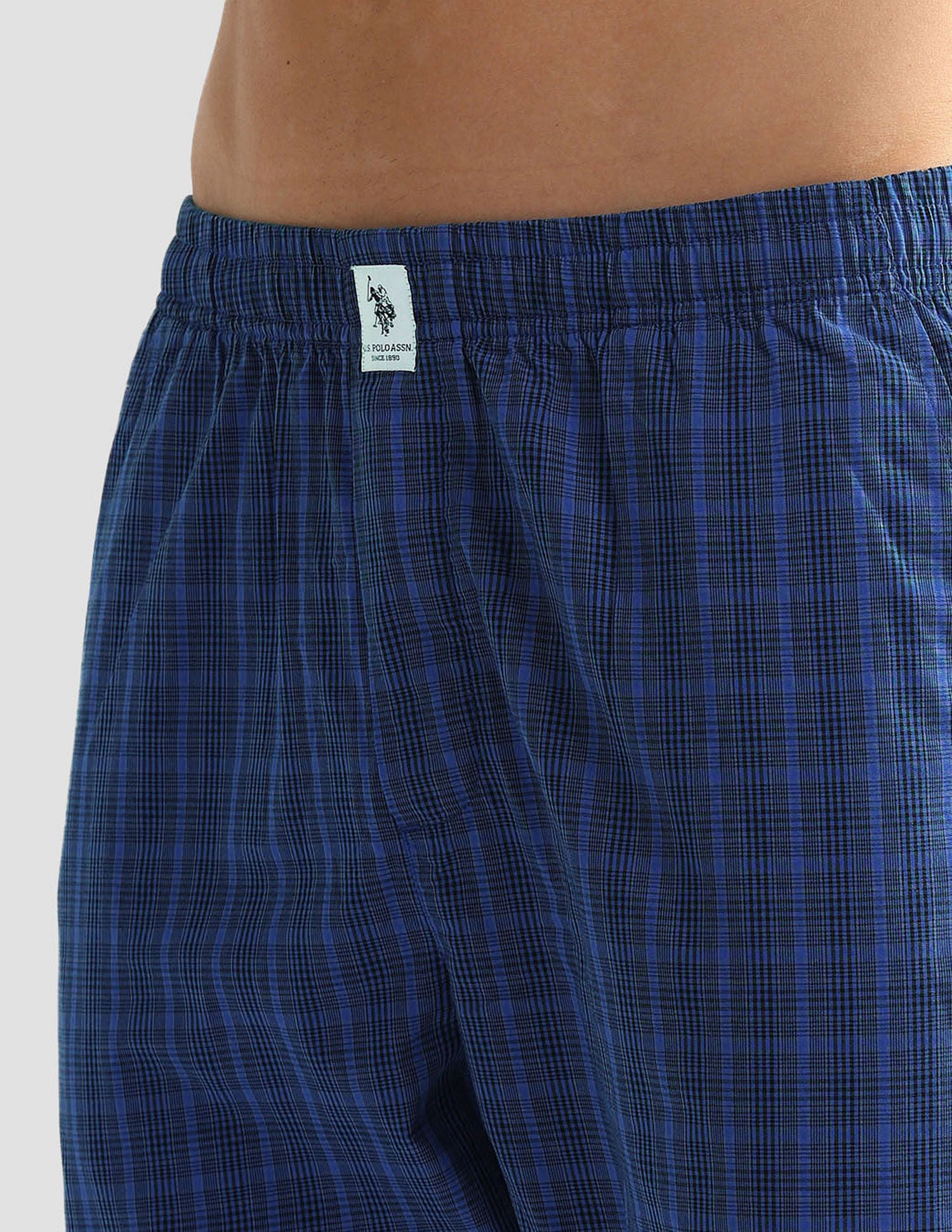 All Over Check OELP5 Lounge Track Pants - Pack Of 1 Blue Black White - U.S. POLO ASSN. | Large