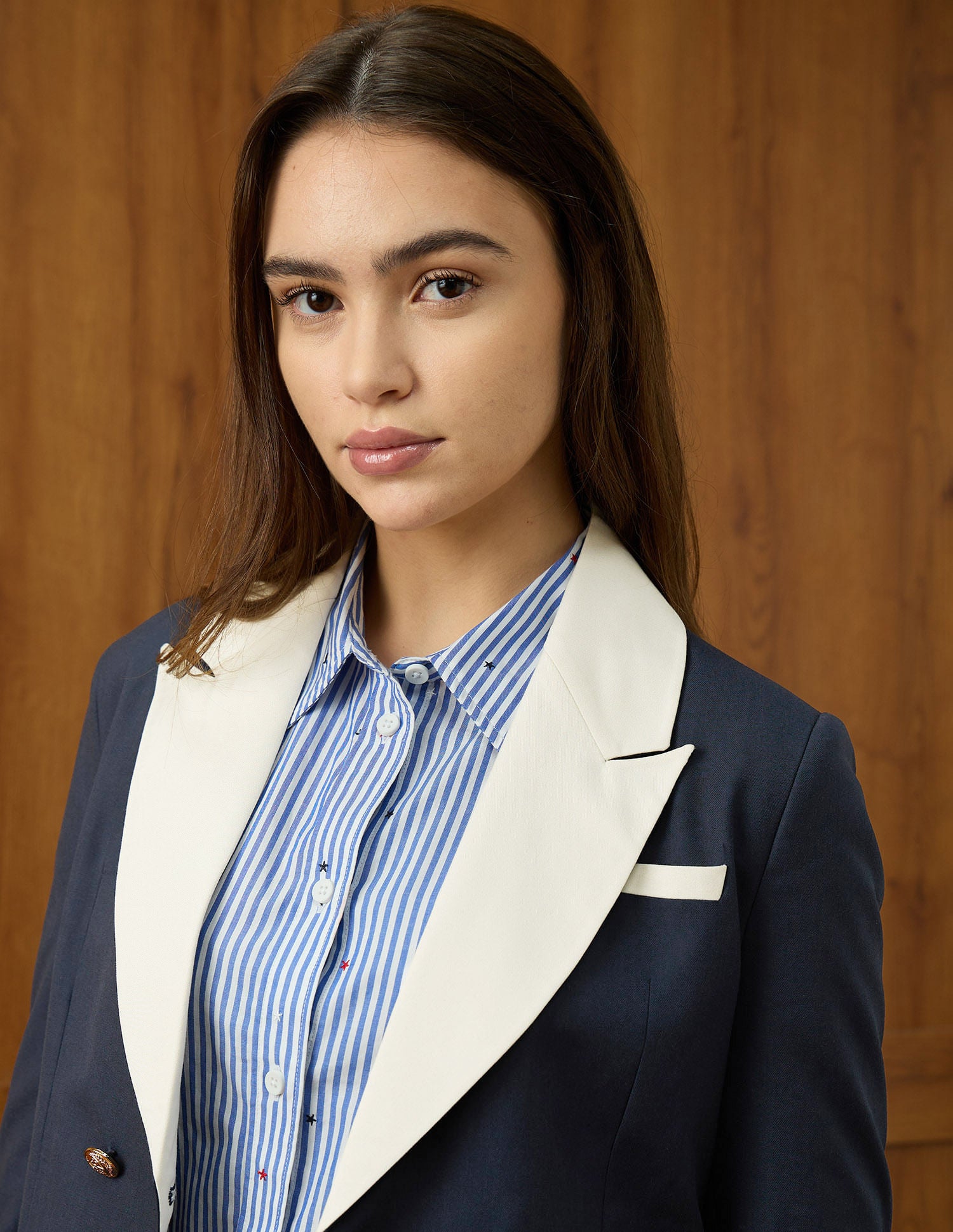 Solid Double Breasted Regular Fit Blazer Blue - U.S. Polo Assn. India | Large