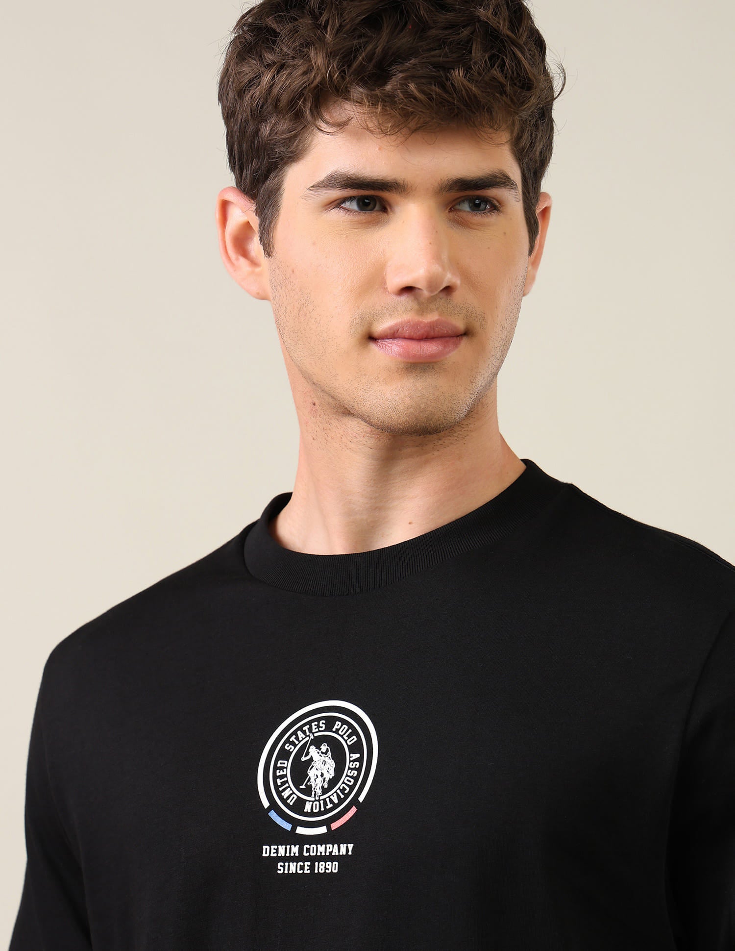 Solid Relaxed Fit T-Shirt Black - U.S. Polo Assn. India | Large