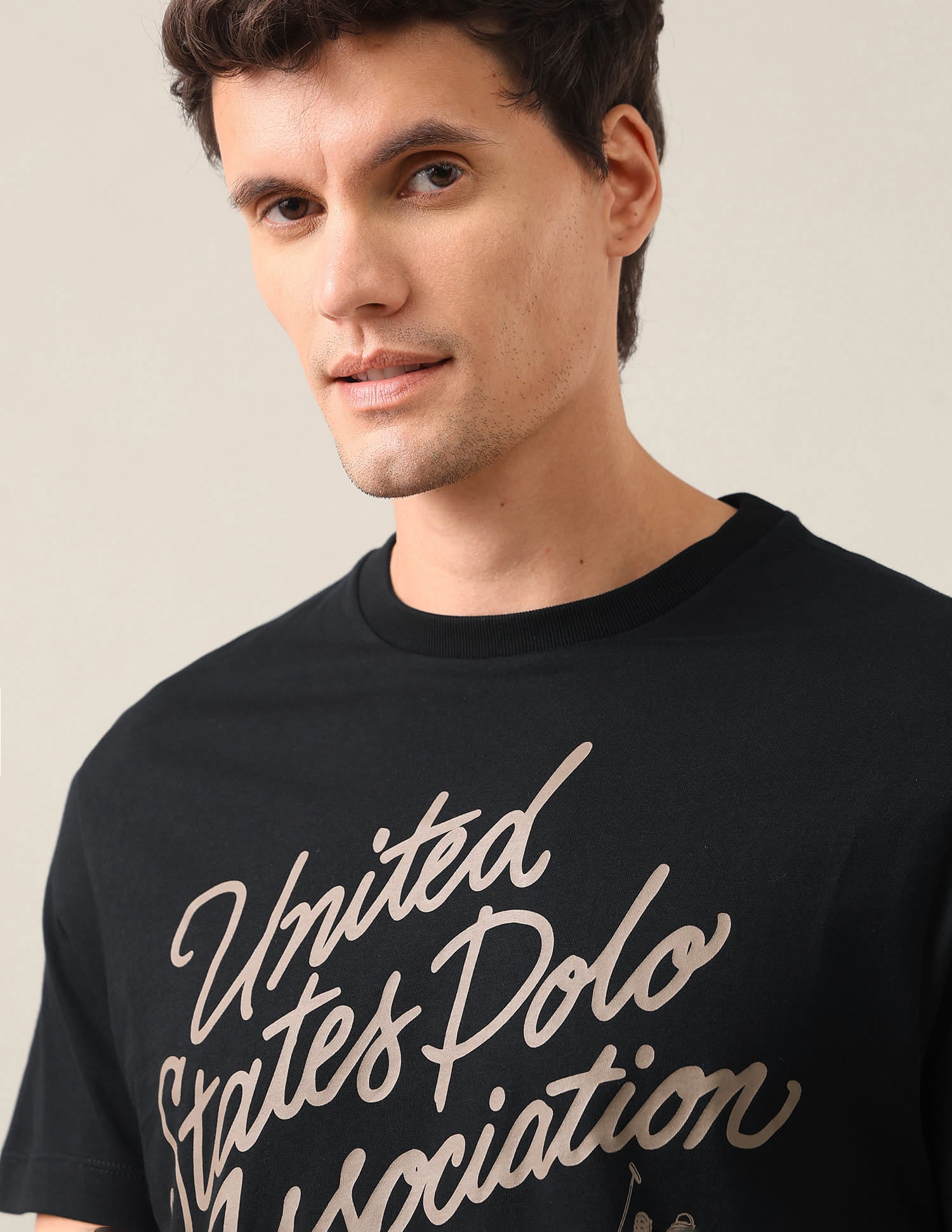 Typographic Brand Printed Regular Fit T-Shirt No colour - U.S. Polo Assn. India | Large