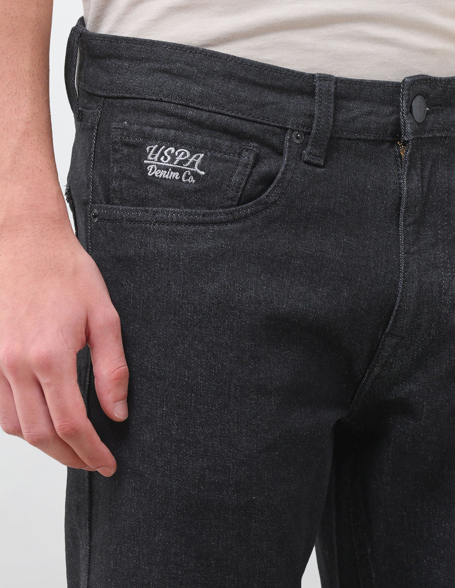 Harold Slim Straight Fit Black Jeans Black - U.S. Polo Assn. India | Large