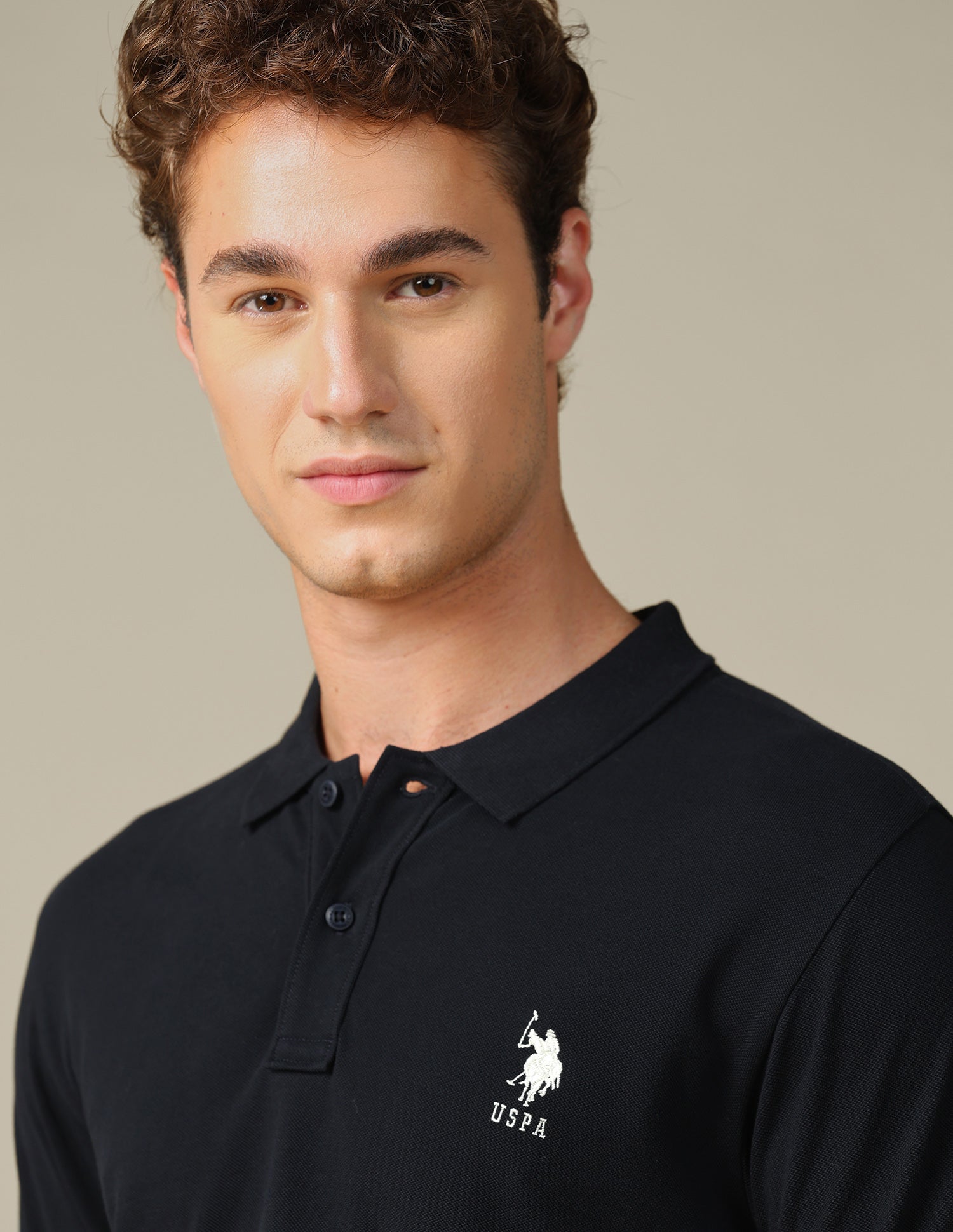 Graphic Brand Printed Regular Fit Polo Shirt Navy - U.S. Polo Assn. India | Large