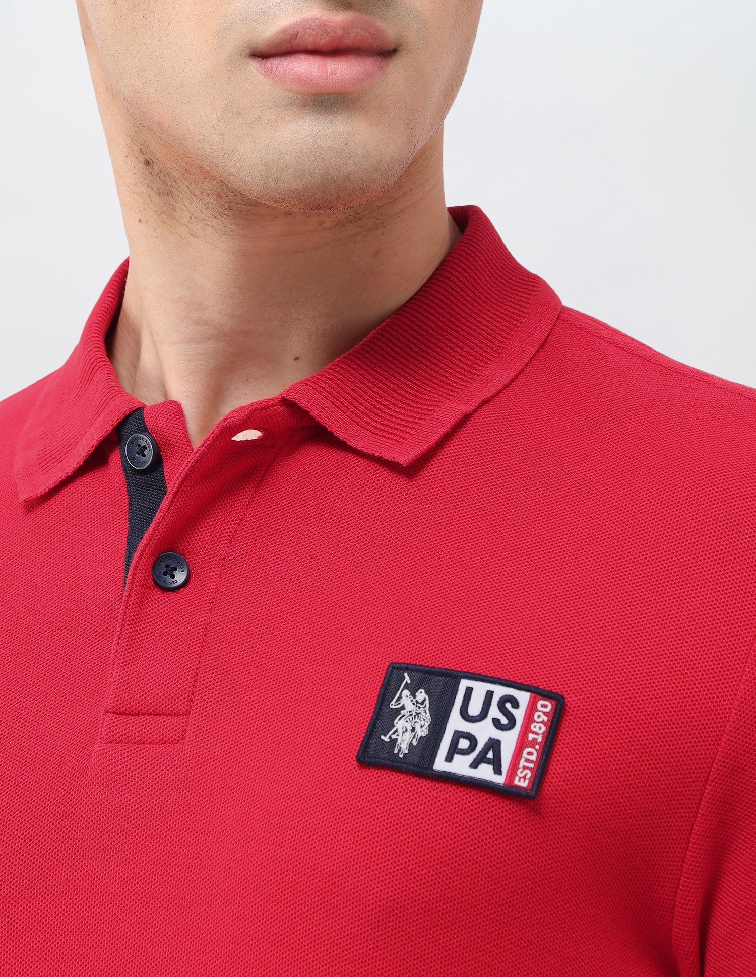 Solid Muscle Fit Polo Shirt Red - U.S. Polo Assn. India | Large