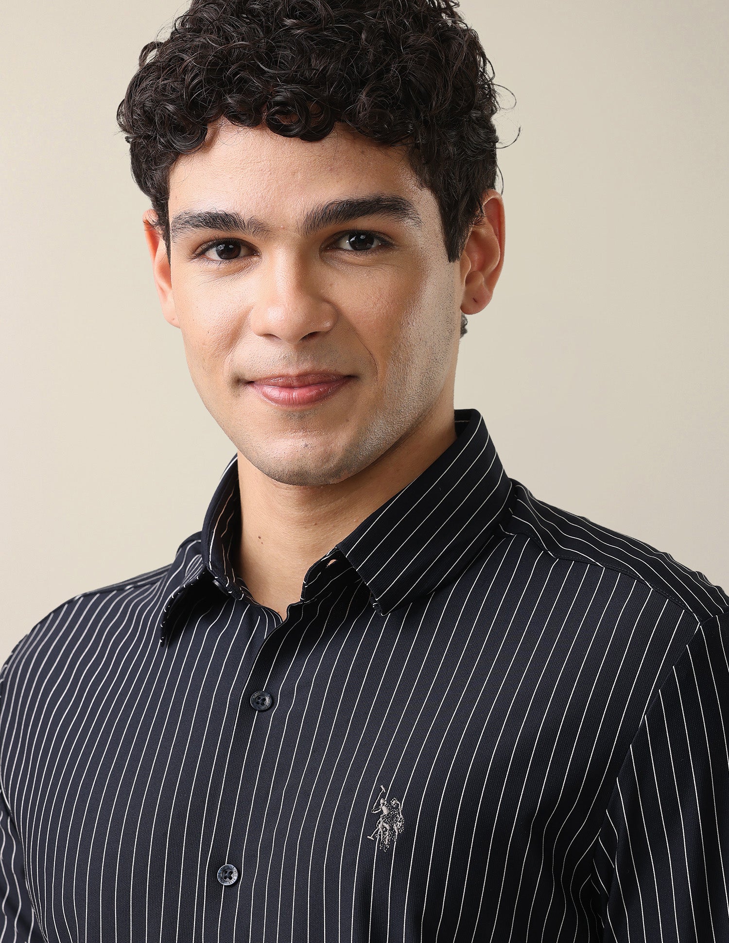 Vertical Striped Knitted Shirt Navy - U.S. Polo Assn. India | Large