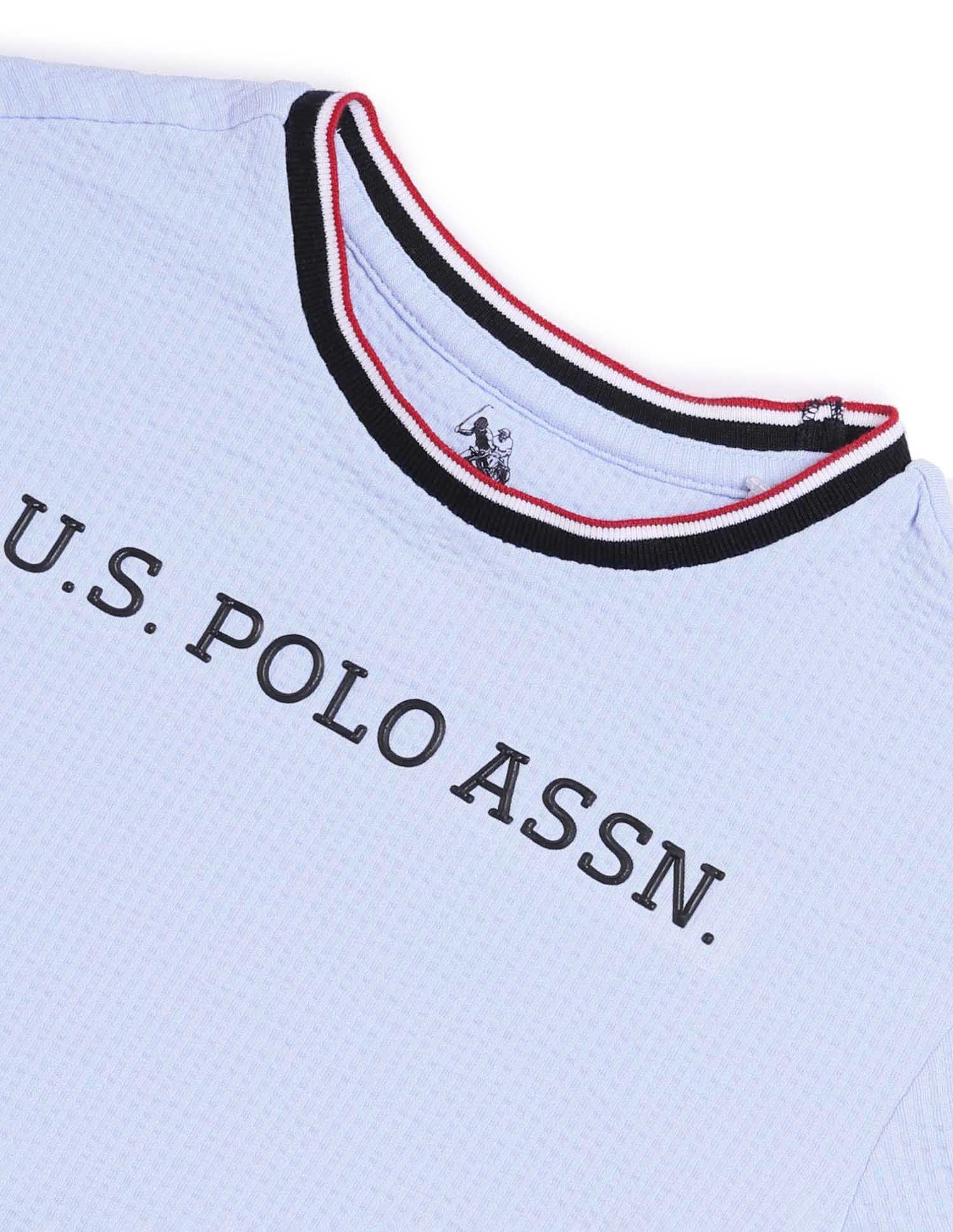 Boys Brand Printed Regular Fit T-Shirt Blue - U.S. POLO ASSN. | Large