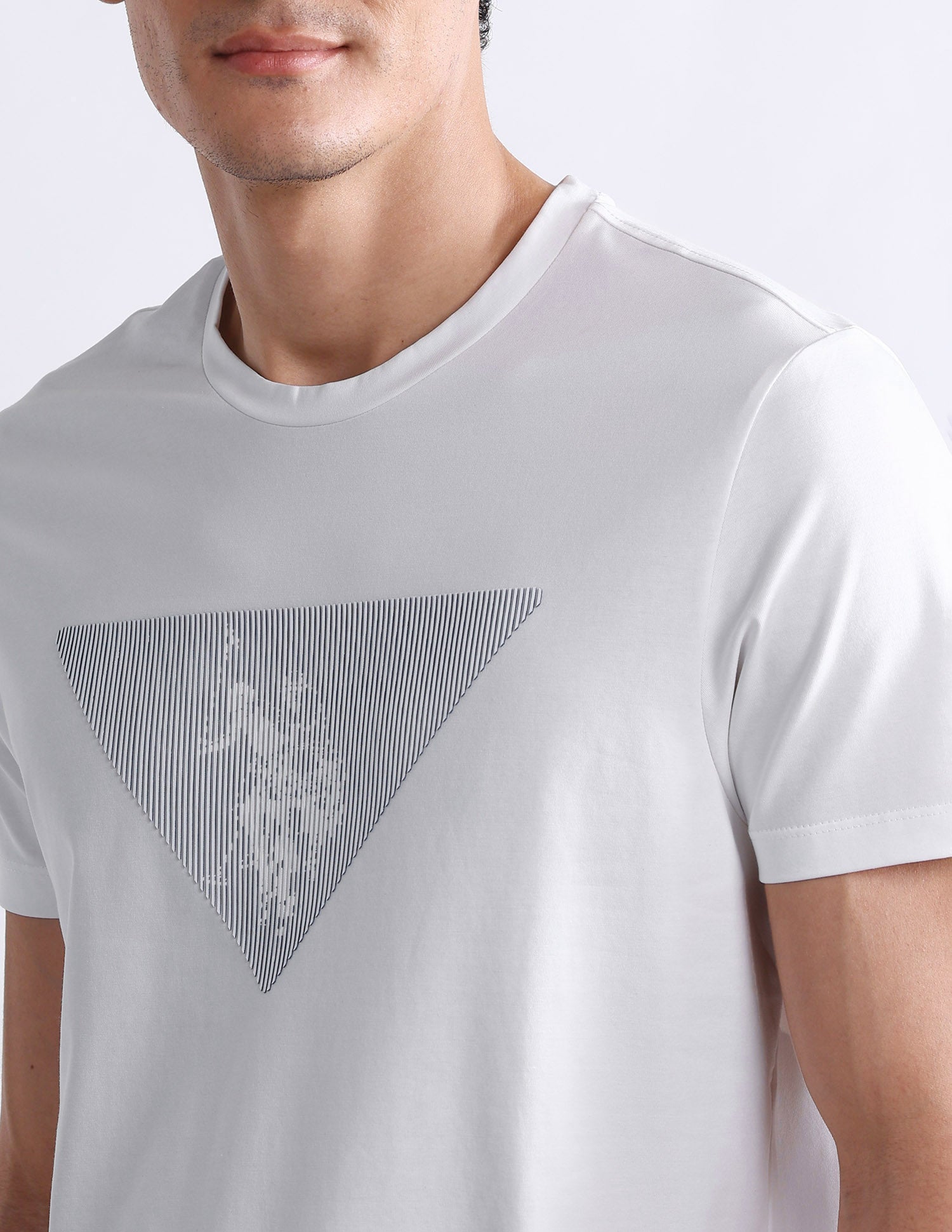 Brand Printed Slim Fit T-Shirt Off White - U.S. Polo Assn. India | Large