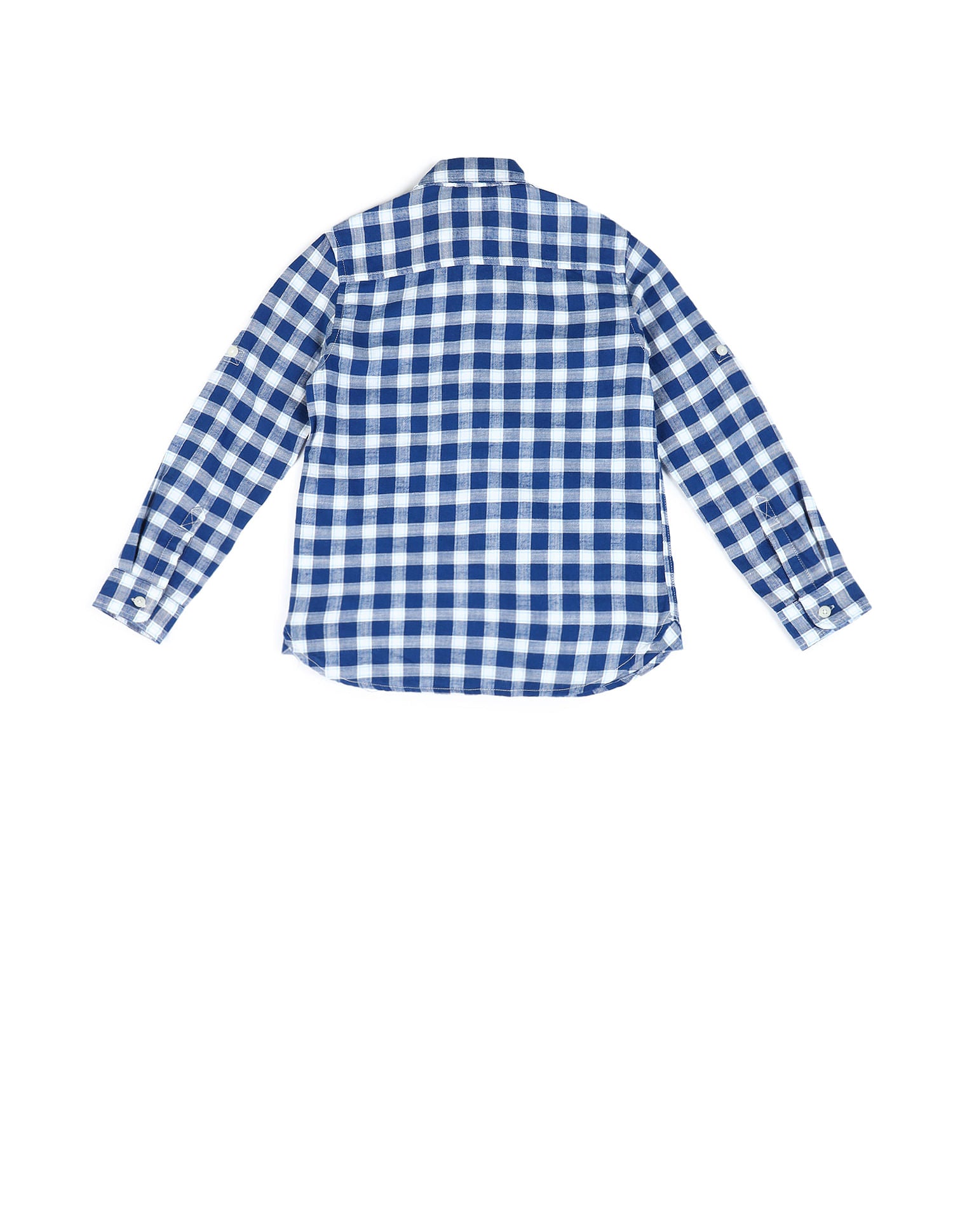 Boys Regular Fit Checked Shirt Light Blue - U.S. Polo Assn. India | Large