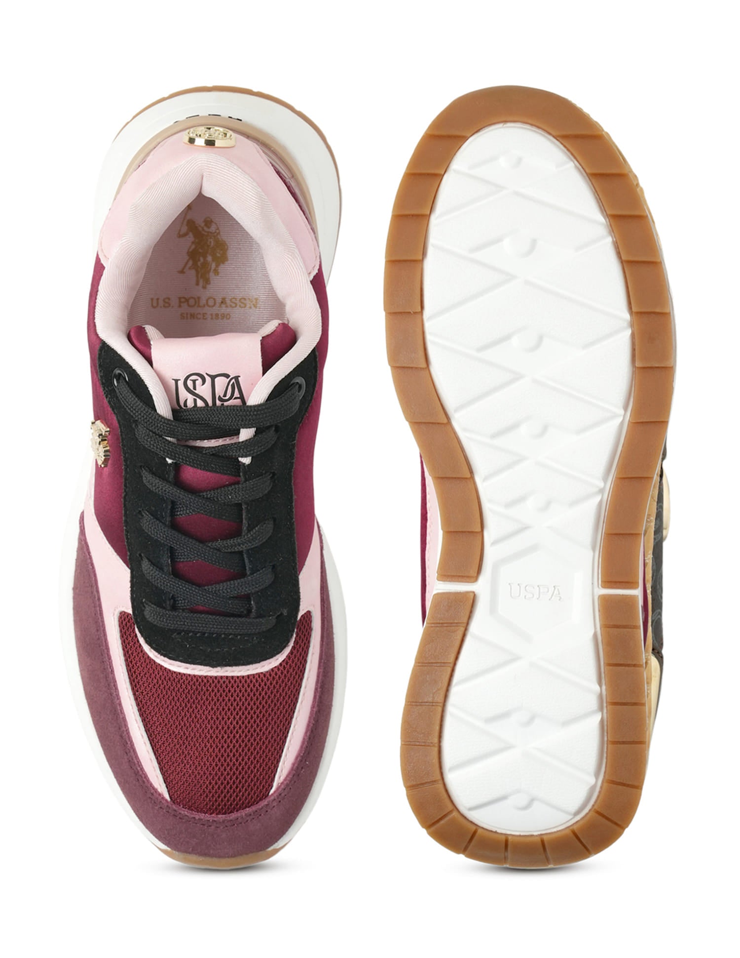 Women Colour Block Carrie Sneakers Maroon - U.S. Polo Assn. India | Large
