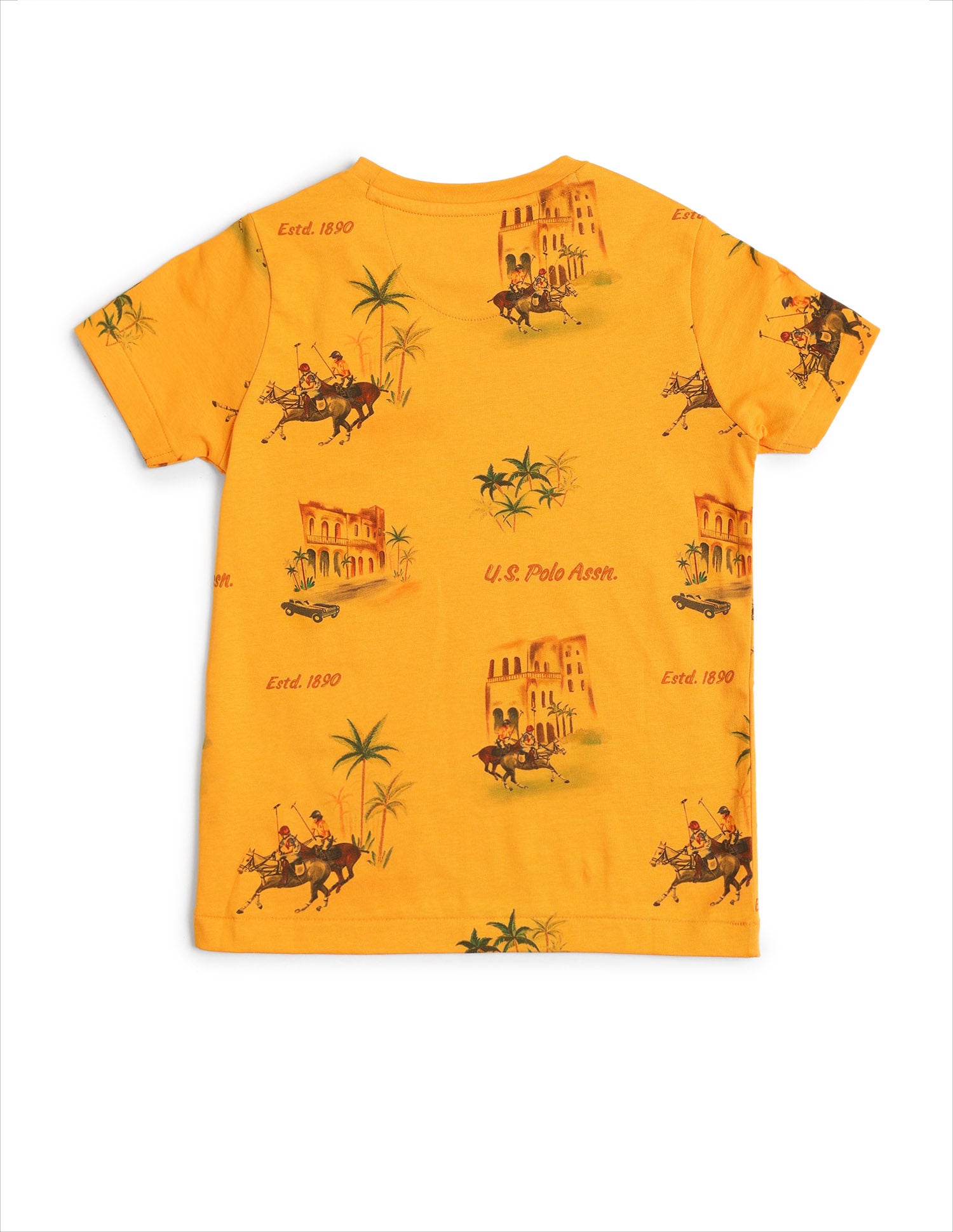 Boys Brand Printed Regular Fit T-Shirt Orange - U.S. POLO ASSN. | Large
