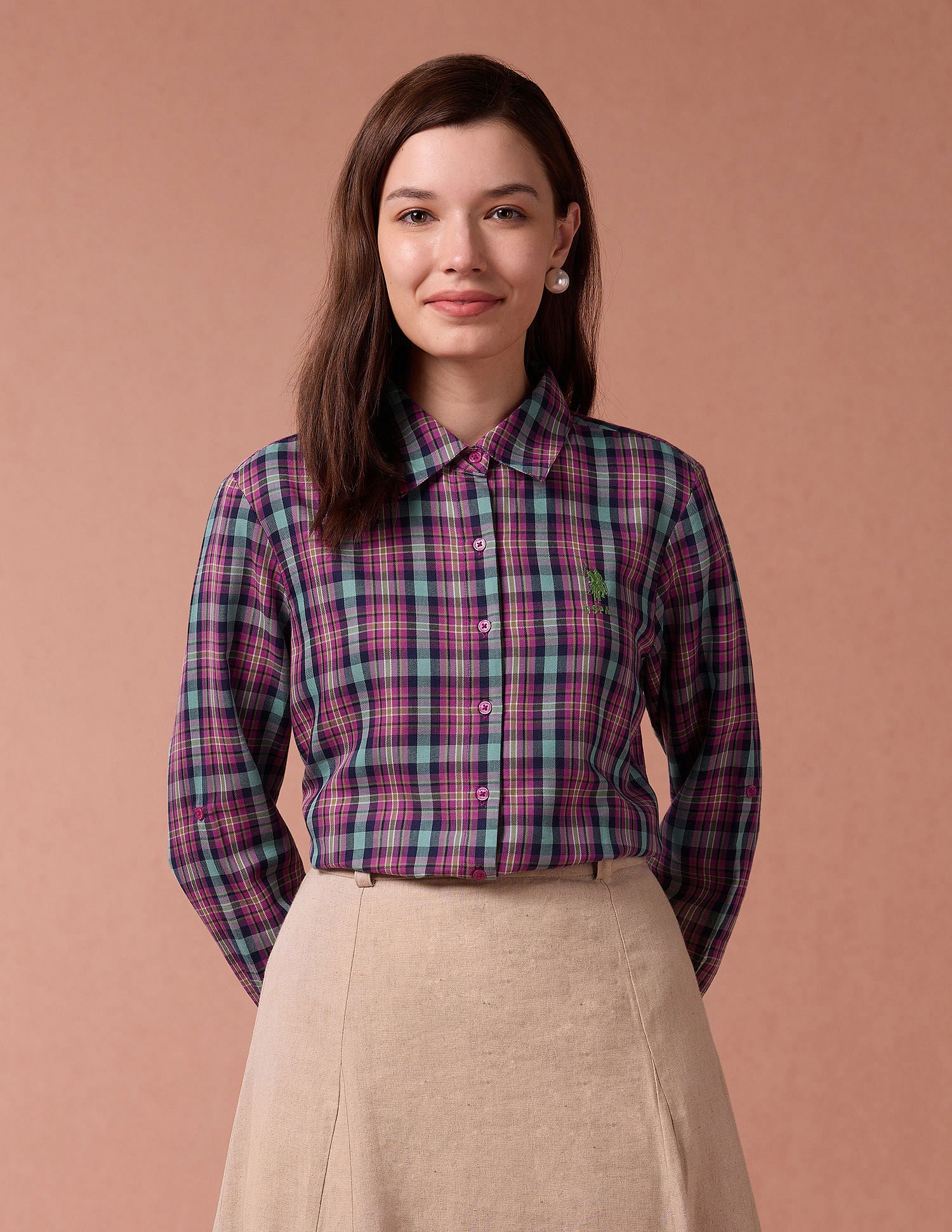 Tartan Check Twill Shirt Multicolour - U.S. POLO ASSN. | Large