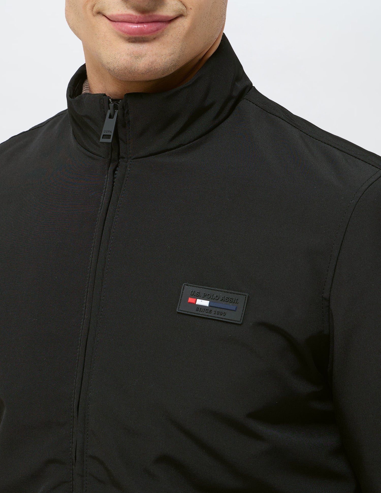 High Neck Solid Jacket Black - U.S. POLO ASSN. | Large