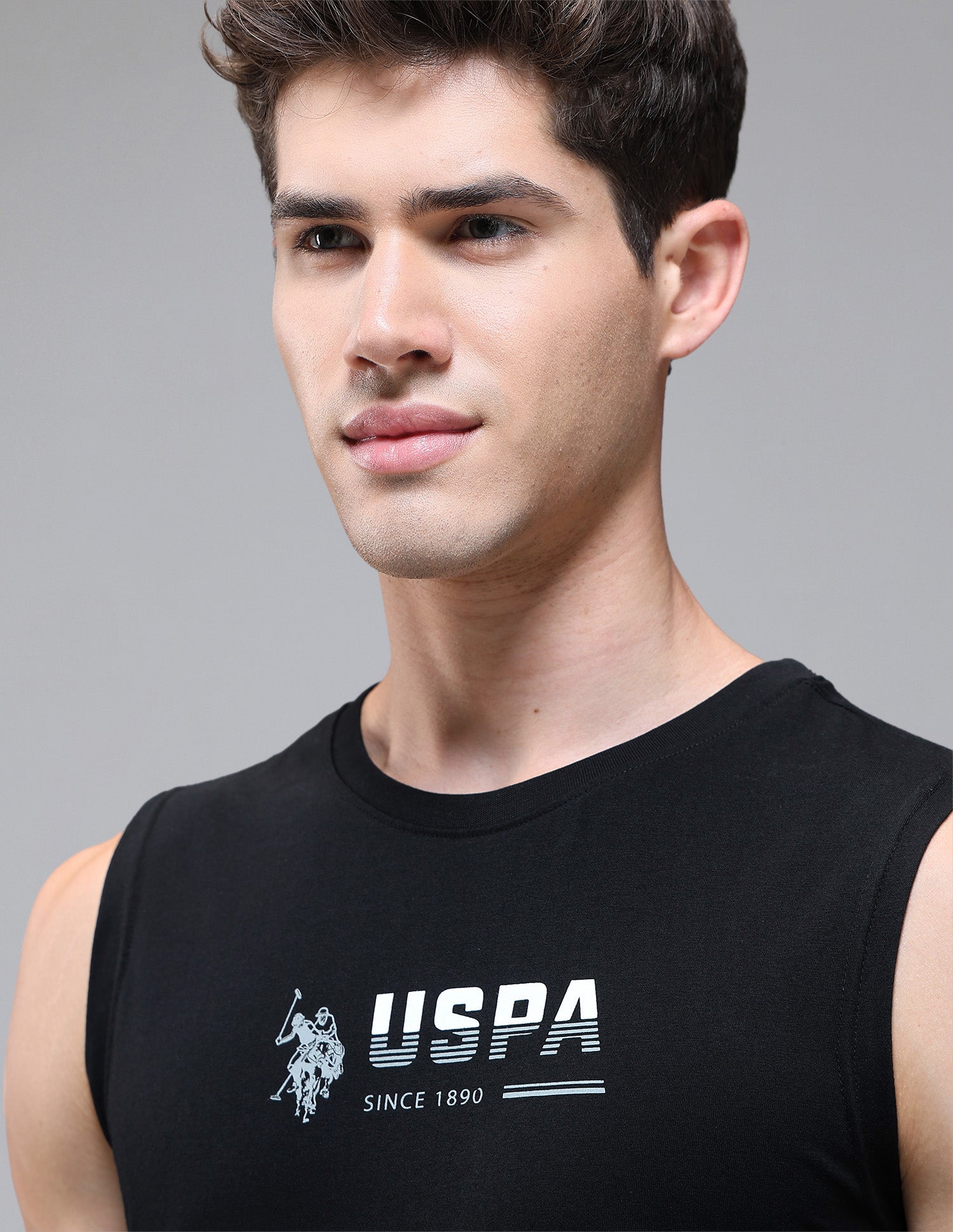 Solid Cotton OEV06 Vest - Pack Of 1 Black - U.S. Polo Assn. India | Large