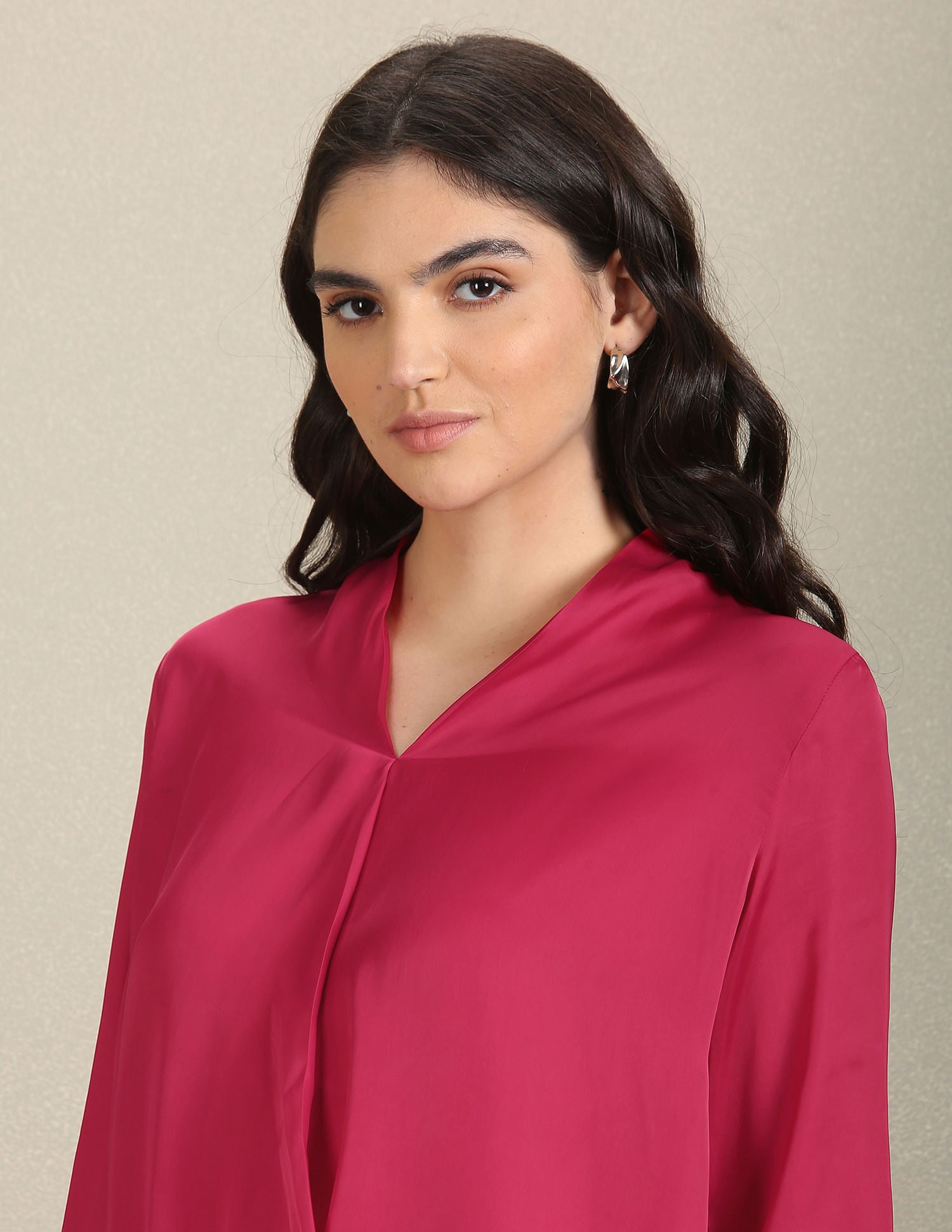 Surplice Neck Solid Top Dark Pink - U.S. POLO ASSN. | Large