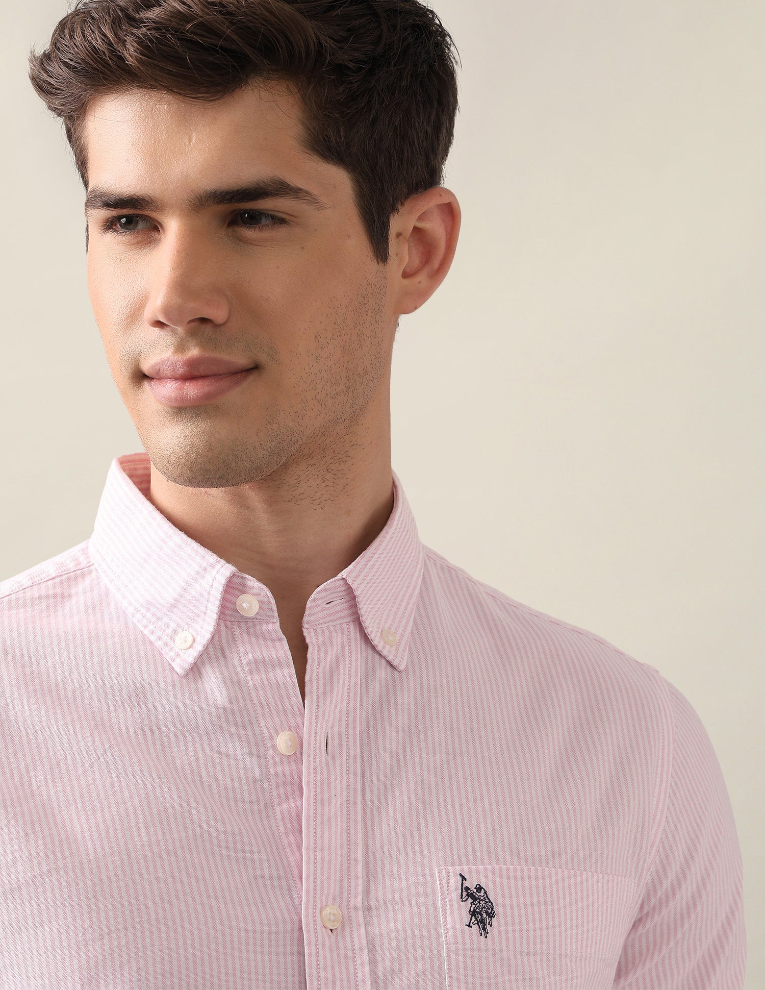 Pinstriped Oxford Shirt Pink - U.S. Polo Assn. India | Large
