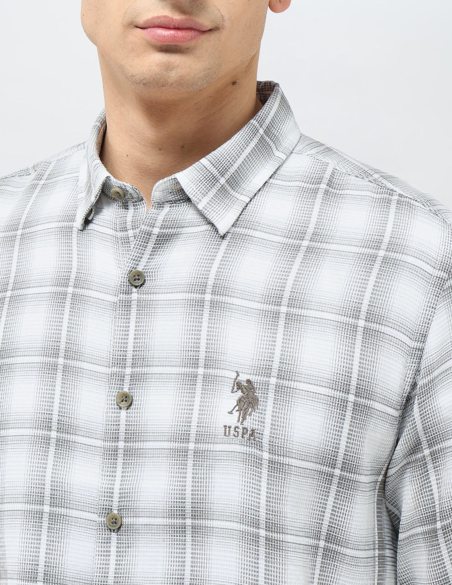 Tartan Checked Regular Fit Shirt Olive - U.S. POLO ASSN. | Large