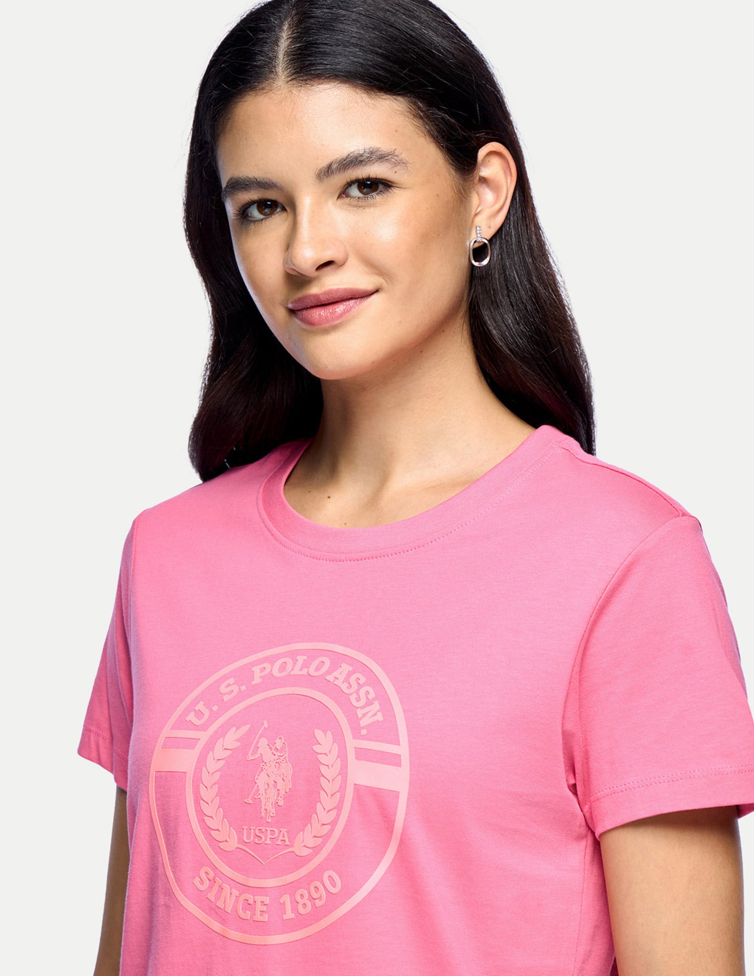 Pure Cotton Gel Print T-Shirt Coral - U.S. Polo Assn. India | Large