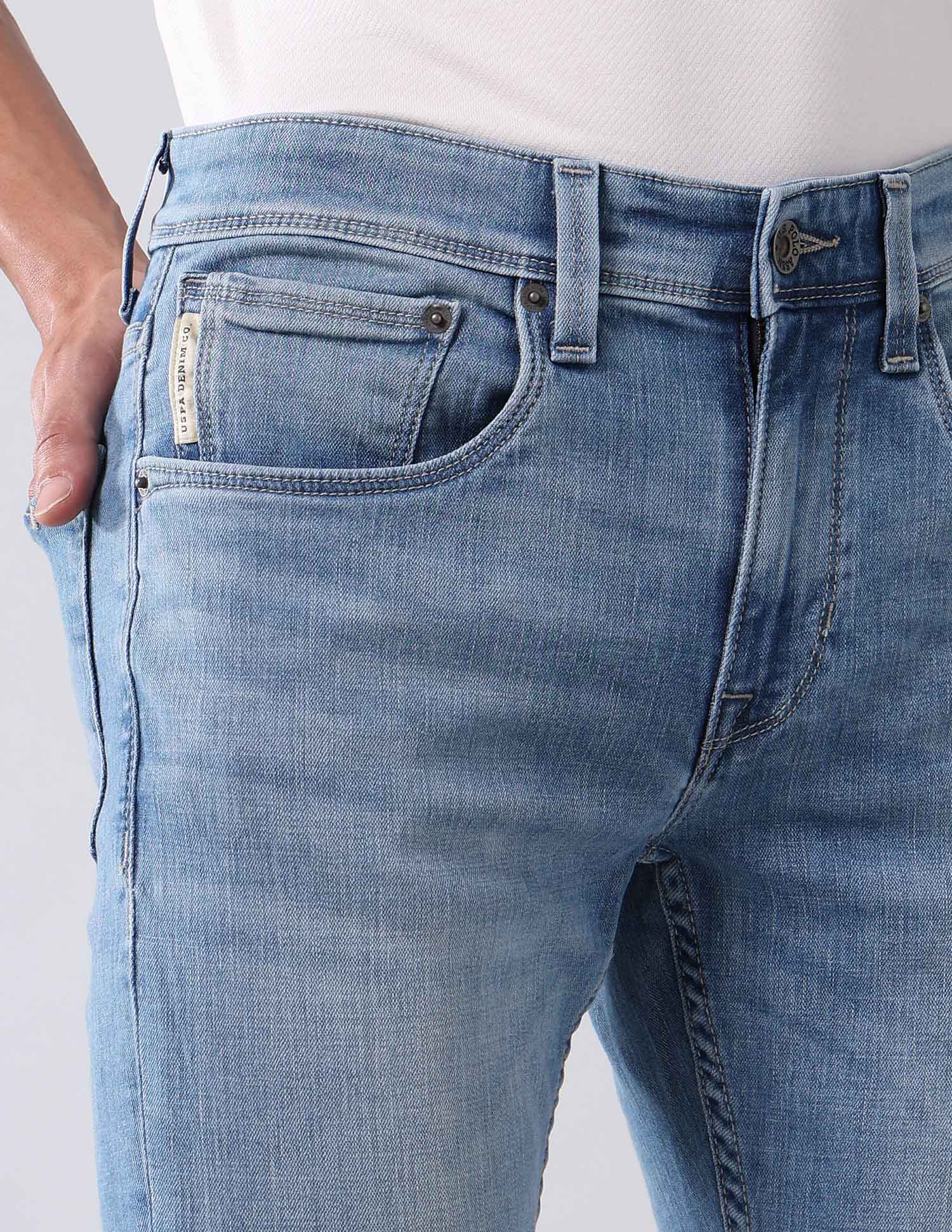 Regallo Skinny Fit Super Stretch Jeans Light Blue - U.S. POLO ASSN. | Large