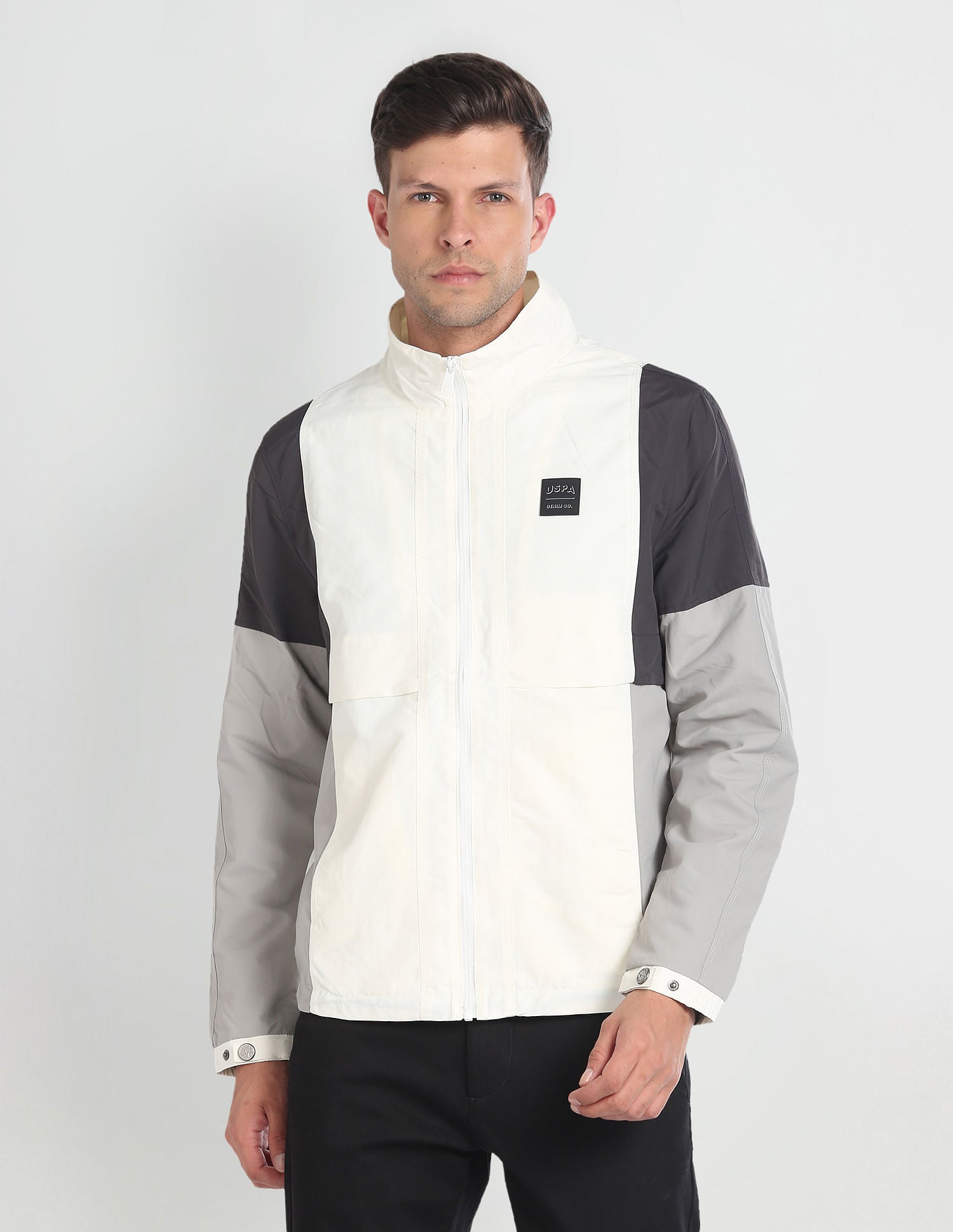 Colour Block Casual Jacket White - U.S. POLO ASSN. | Large