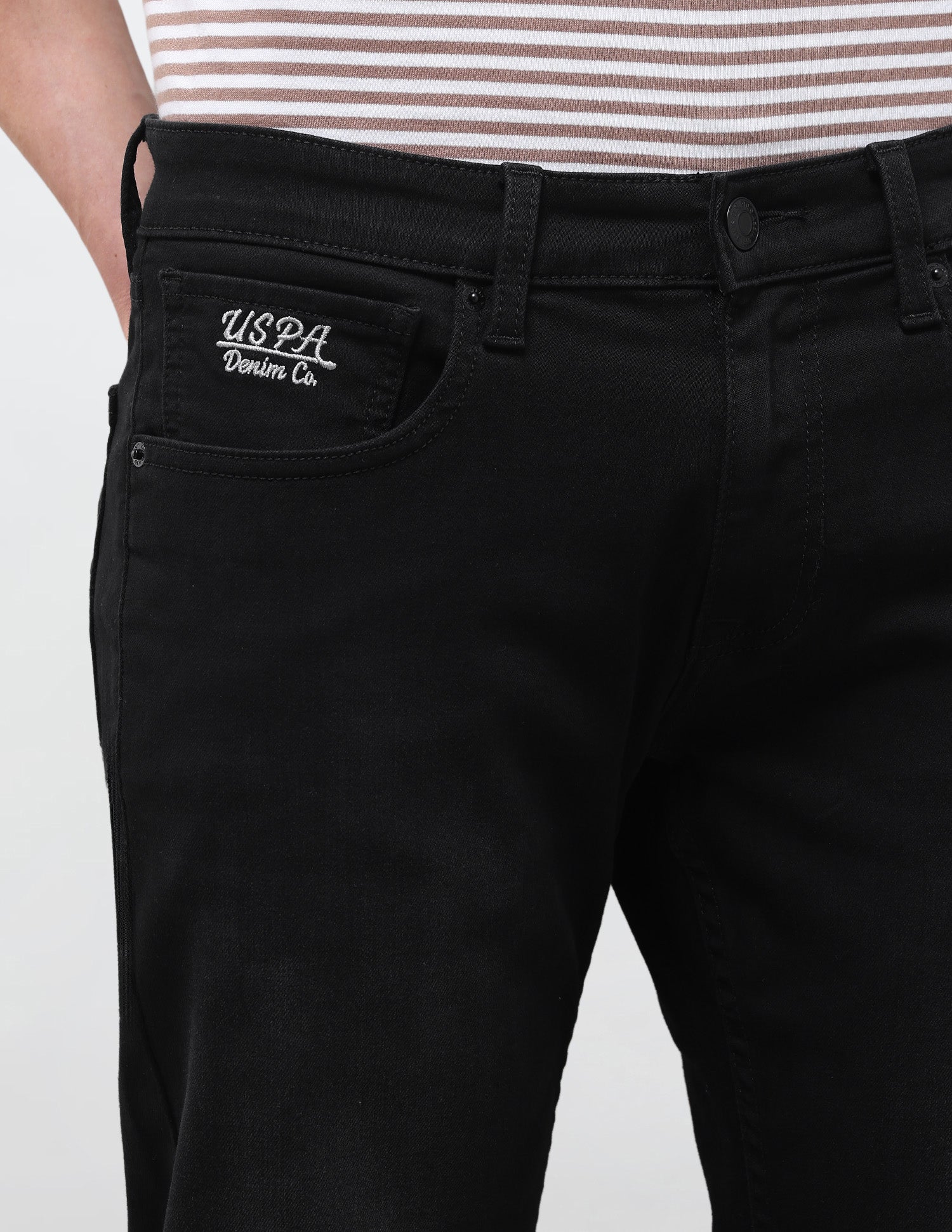 Brandon Slim-Tapered Fit Black Jeans Black - U.S. Polo Assn. India | Large
