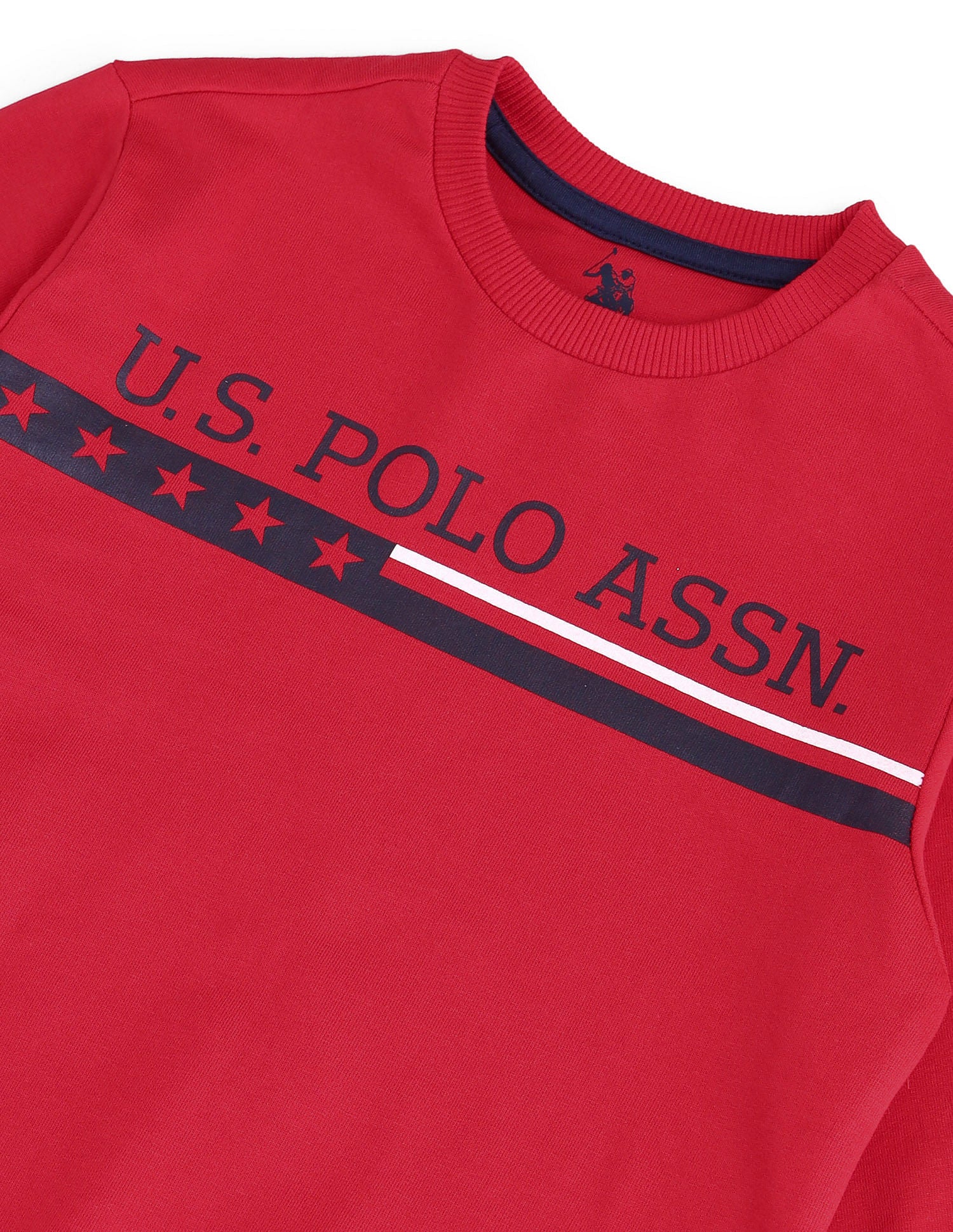 Brand Printed Regular Fit Sweatshirt Medium Red - U.S. Polo Assn. India | Large