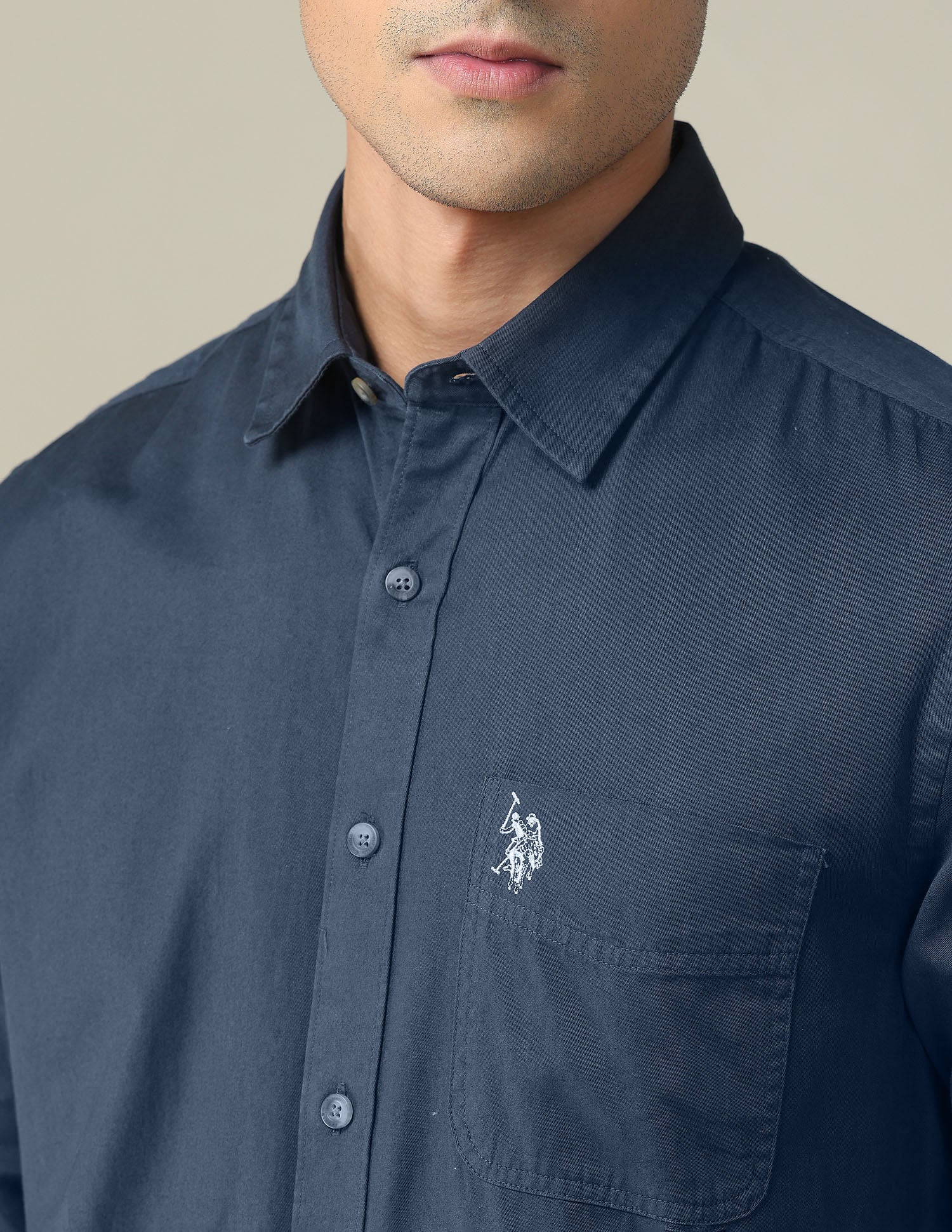 Solid Slim Shirt Teal - U.S. POLO ASSN. | Large