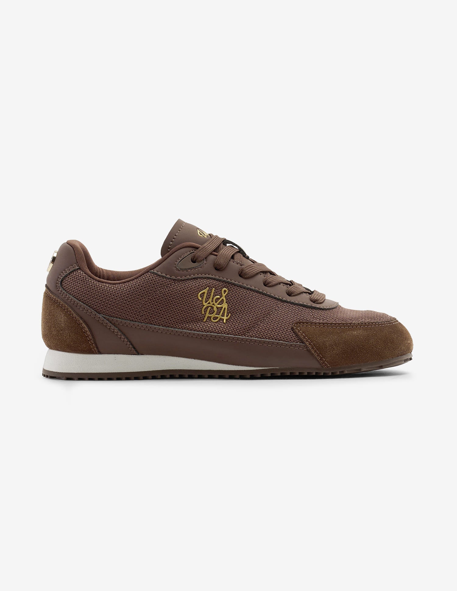 Zairan Light Weight Monogram Embossed Sneakers Dark Brown - U.S. Polo Assn. India | Large