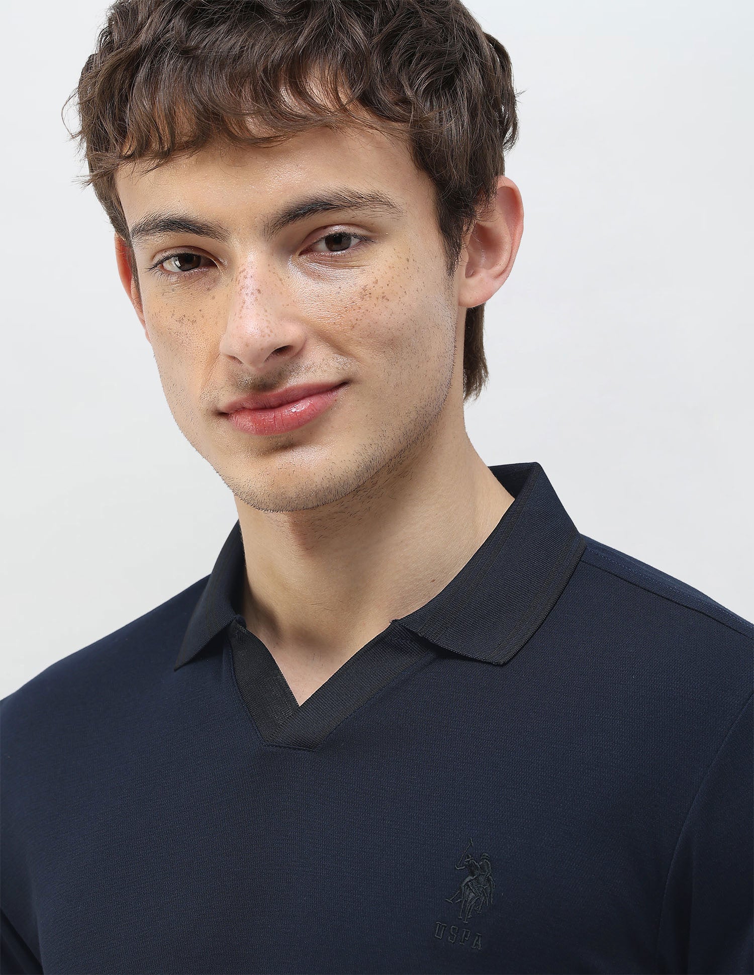 Solid Slim Fit Polo Shirt Navy - U.S. Polo Assn. India | Large