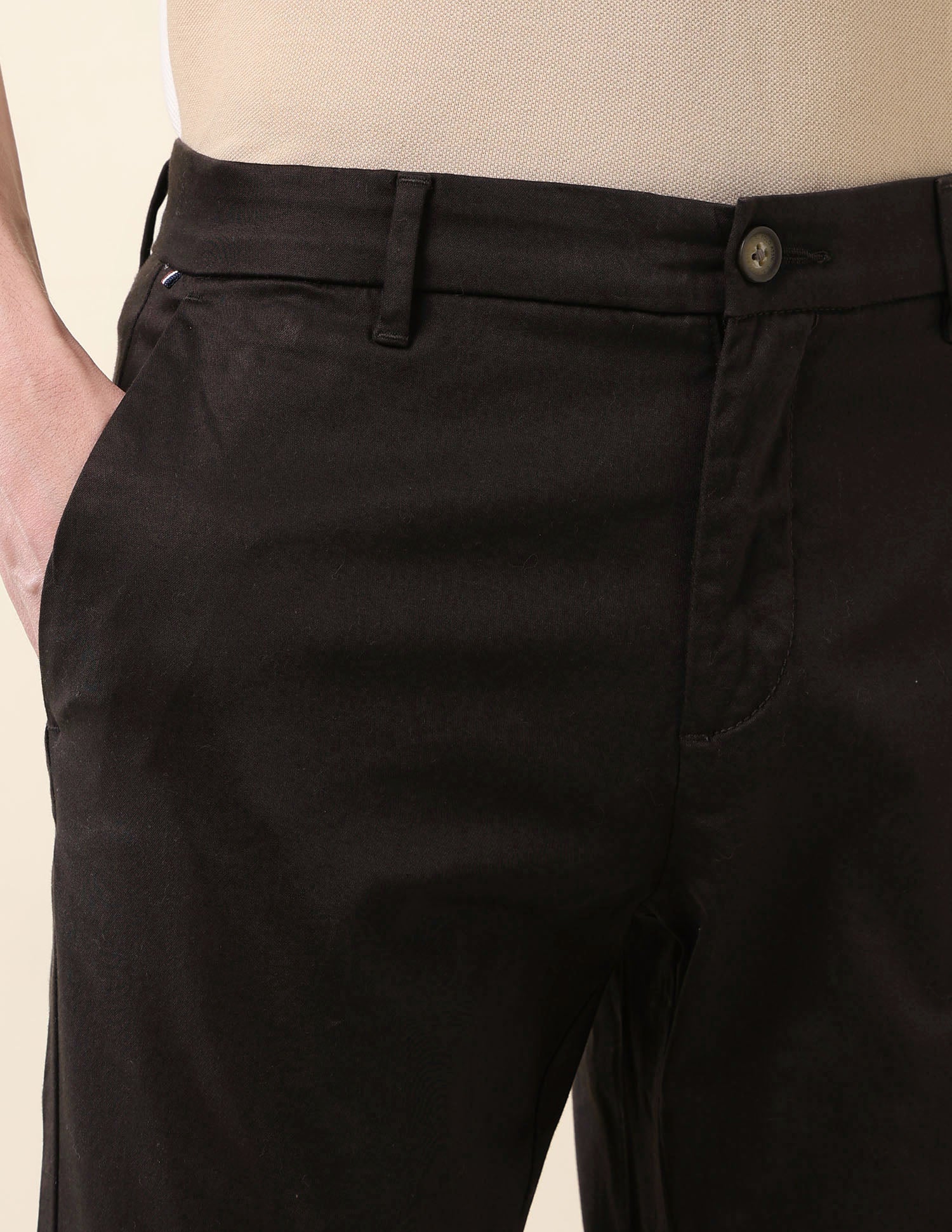 Slim Fit Mid Rise Trousers Choco Brown - U.S. Polo Assn. India | Large