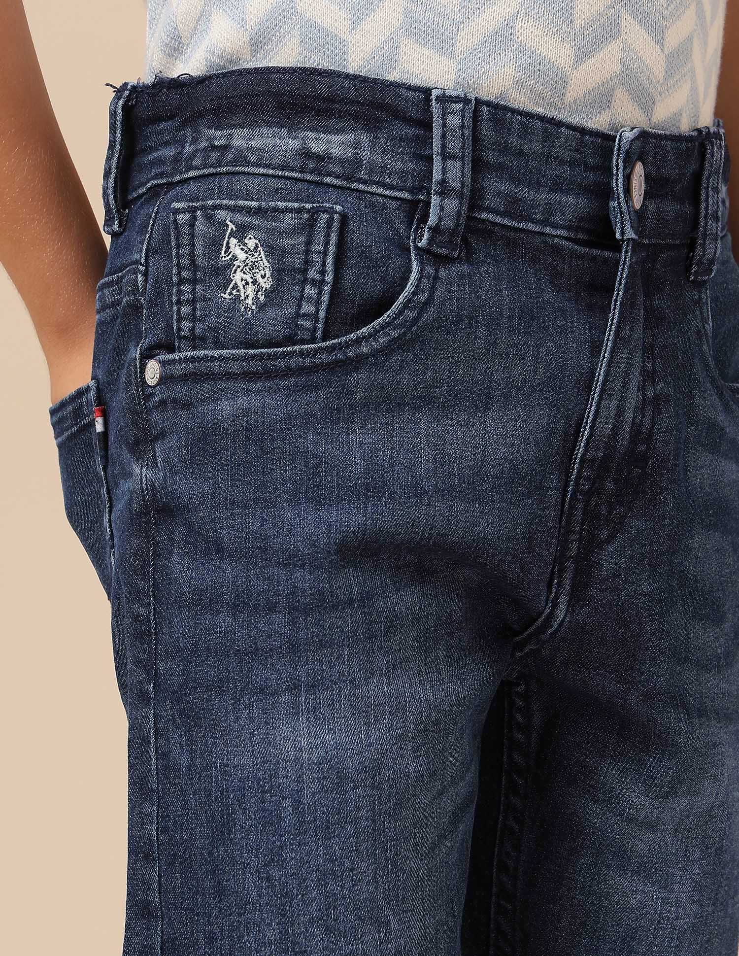 Boys Relaxed Fit Denim Shorts Dark Blue - U.S. POLO ASSN. | Large