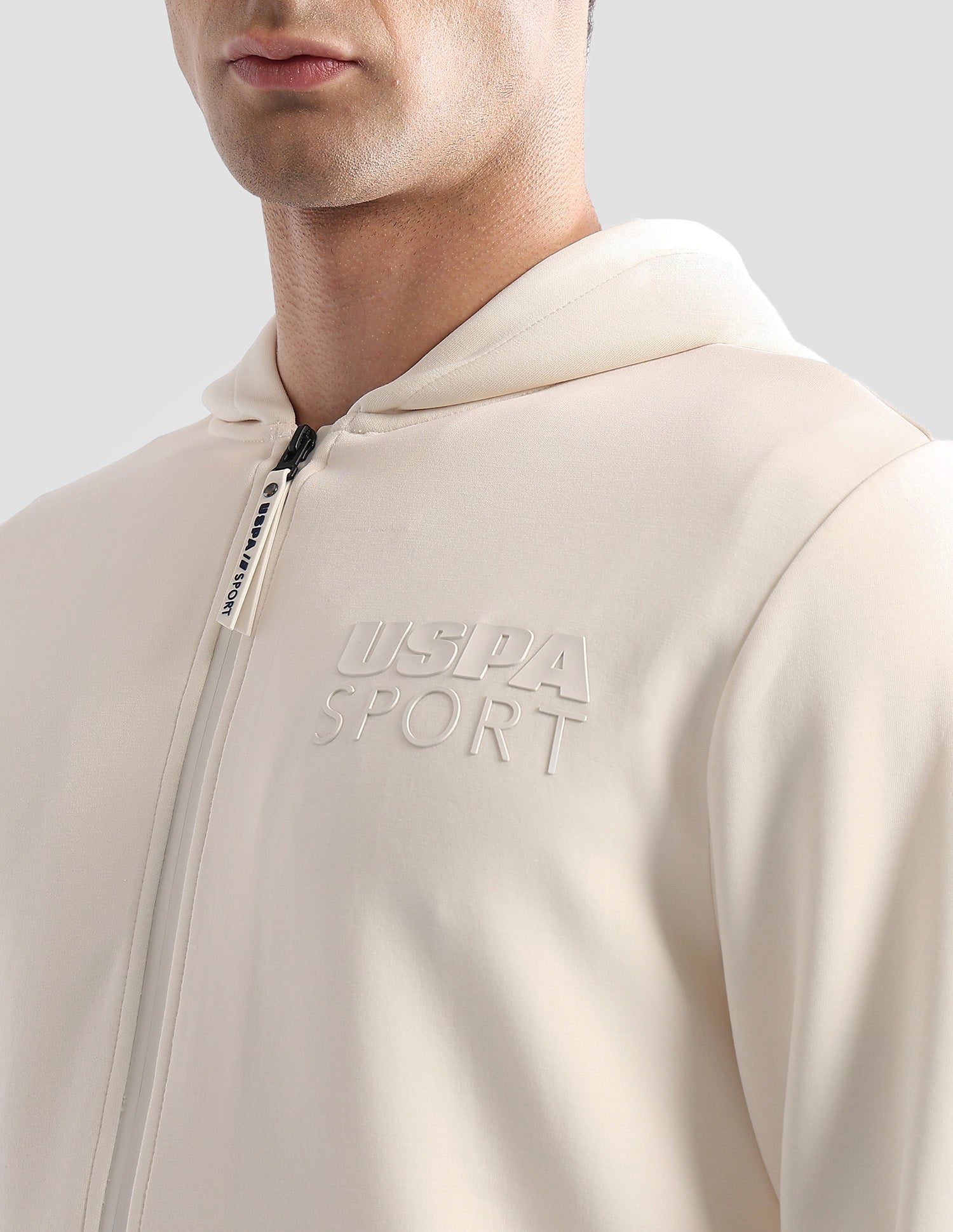 Solid Slim Fit Sweatshirt Off White - U.S. POLO ASSN. | Large