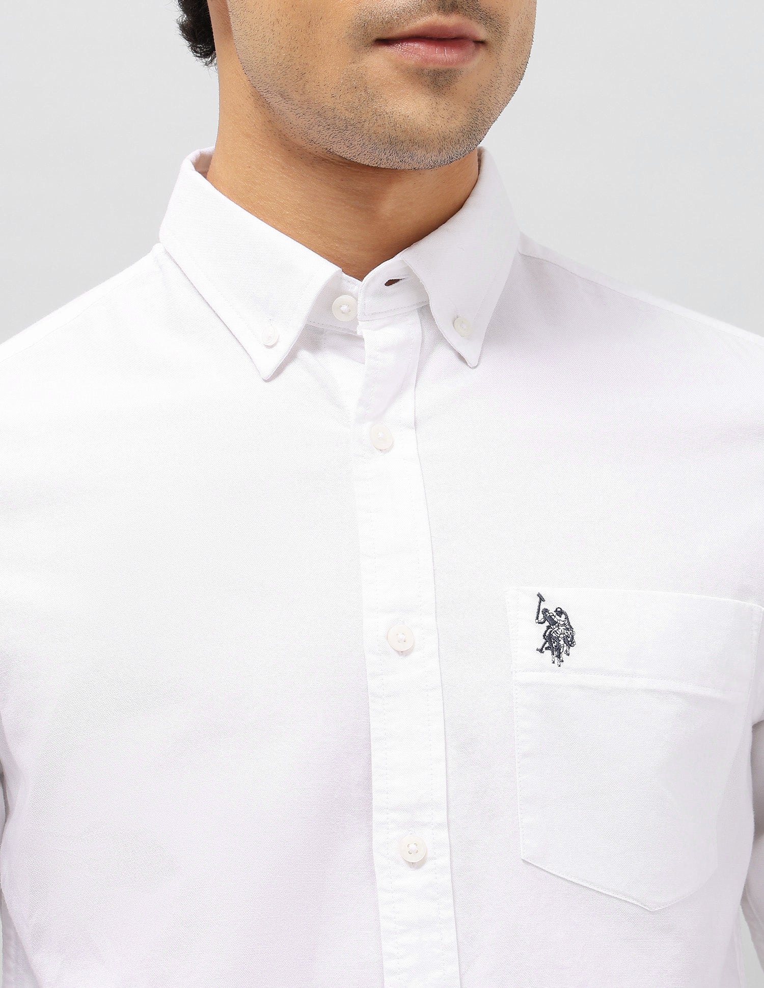 Oxford Tailored Fit Shirt White - U.S. Polo Assn. India | Large