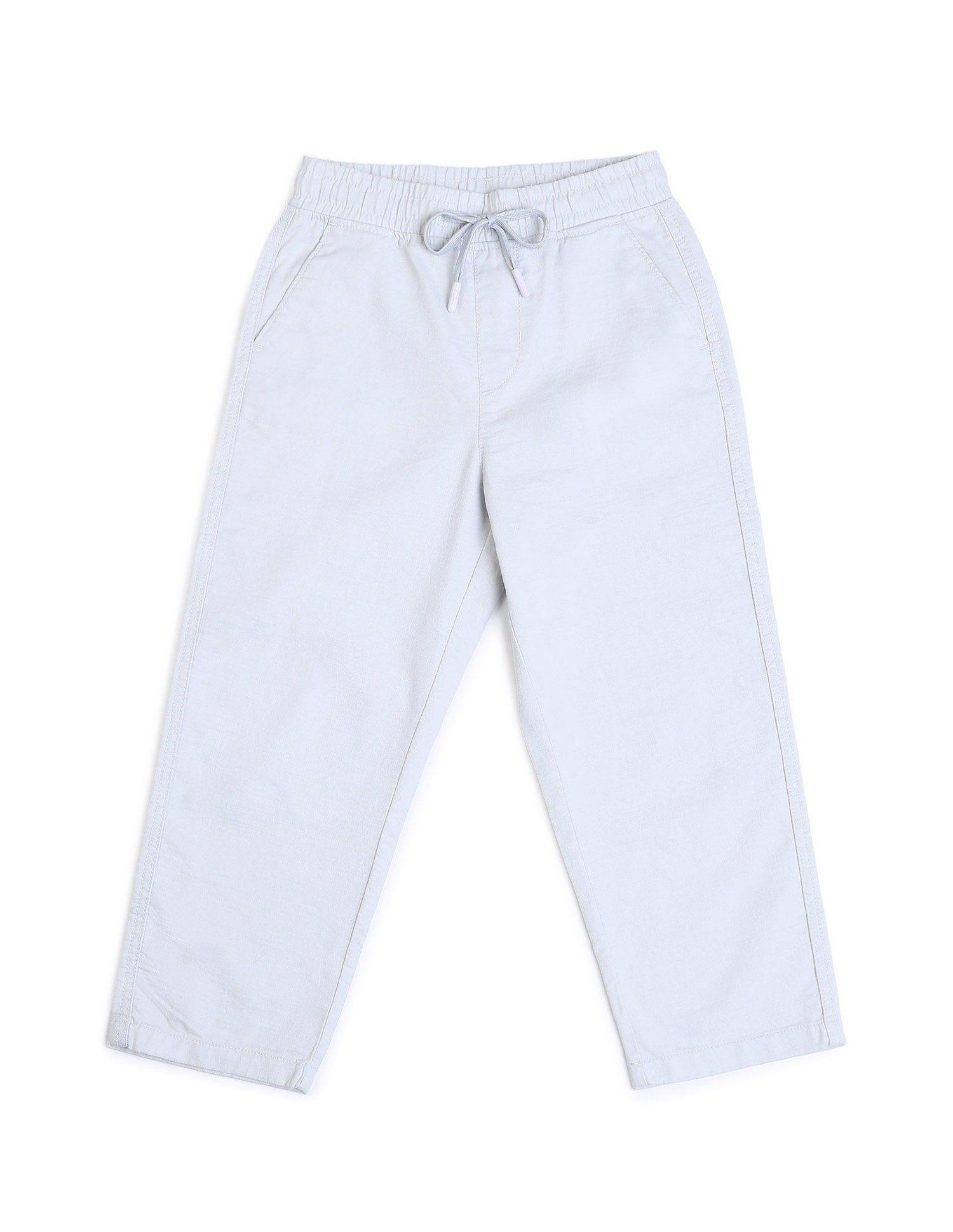 Boys Solid Relaxed Fit Trousers Light Blue - U.S. POLO ASSN. | Large